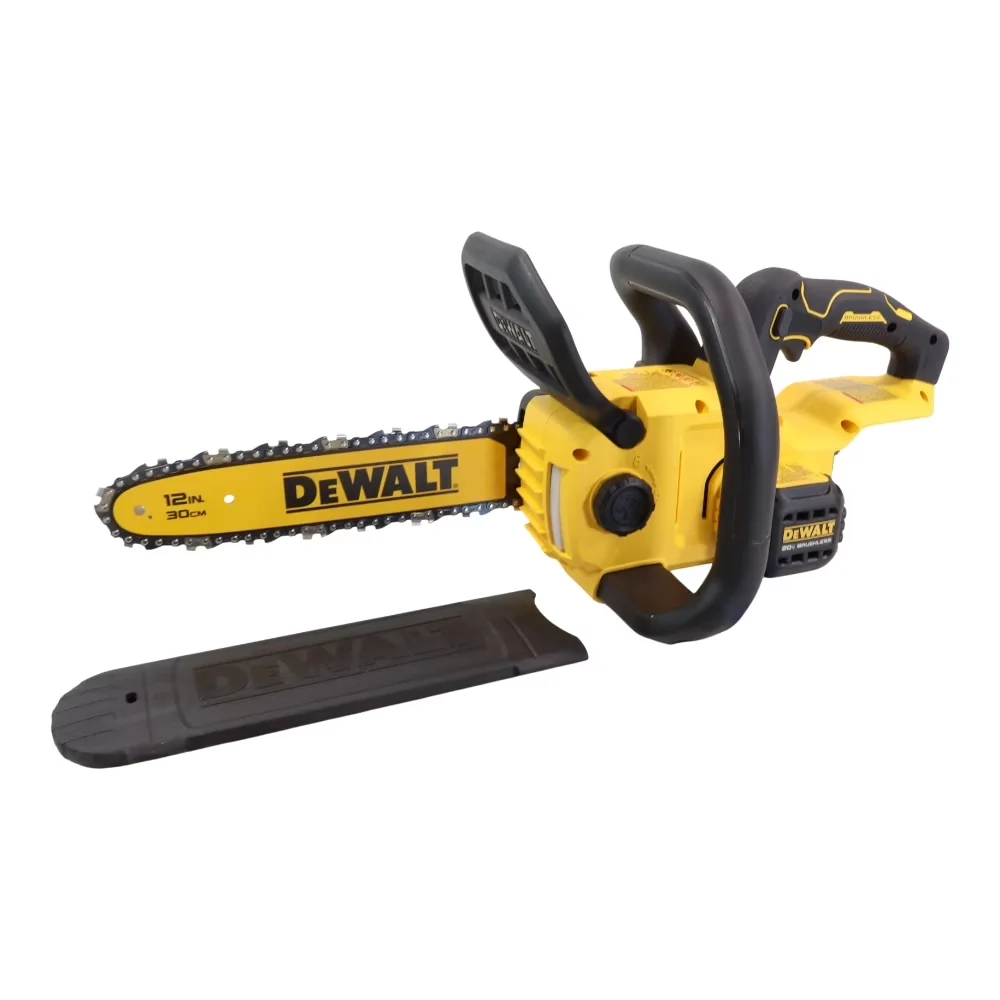 Compact Chainsaw with Battery, 20V, Anti-Vibration - Yellow - Quality Construction Model 2A84AC