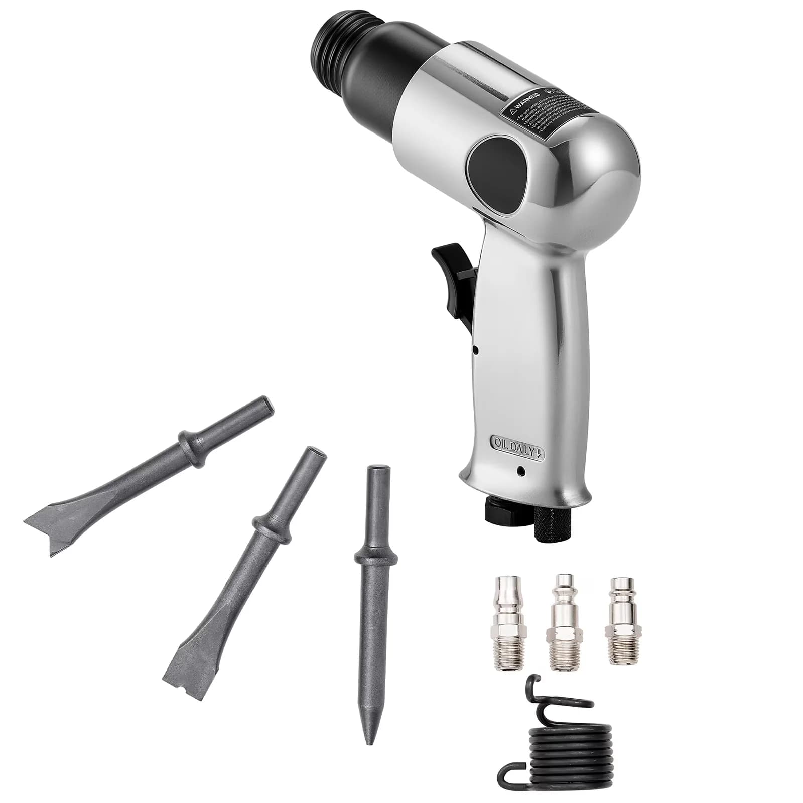 Drills Driver Professional with Ergonomic Handle, Pneumatic Air Hammer - Silver Model 221D3D