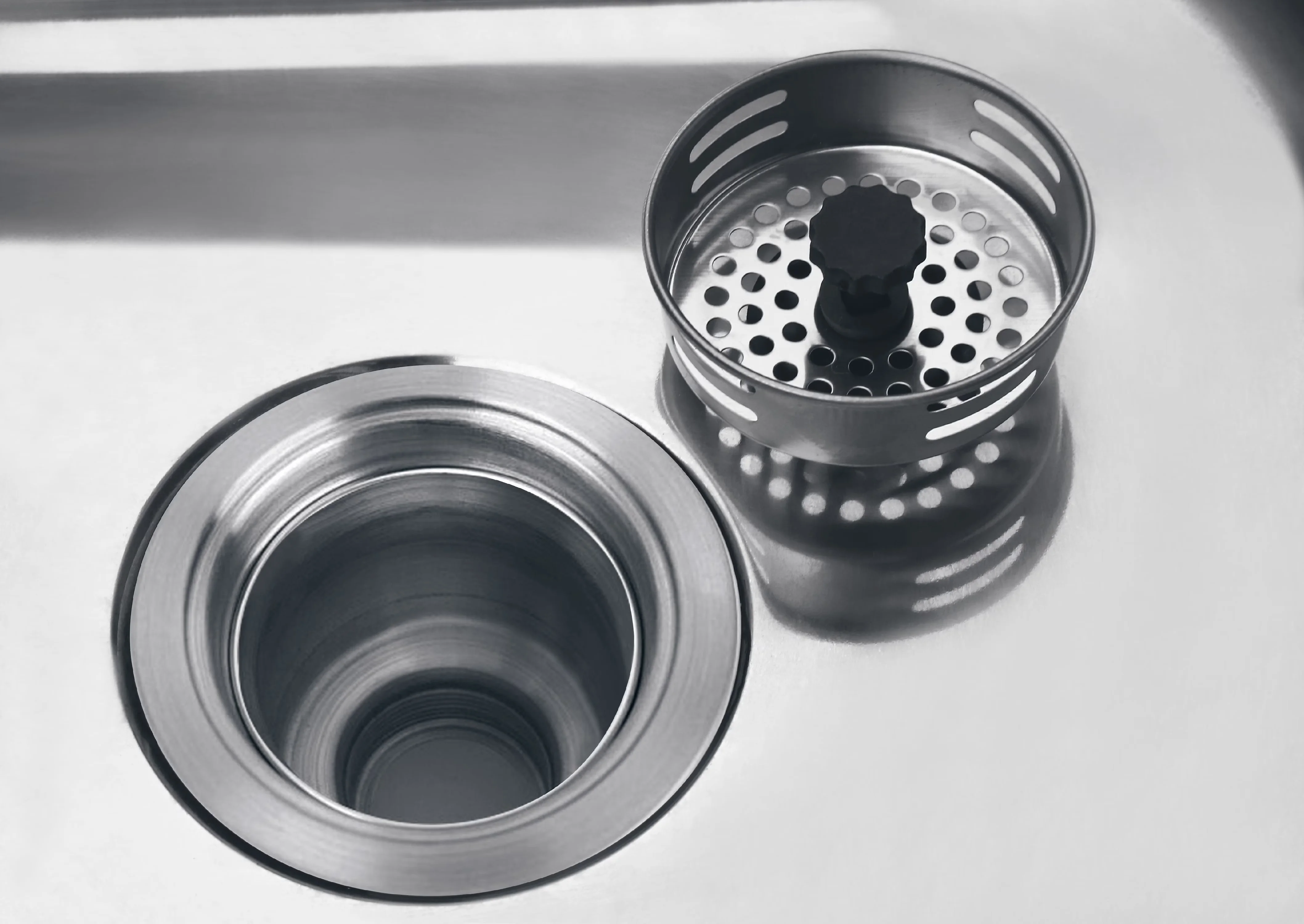 Stylish Plumbing with Anti-Clogging, Adjustable to open or close - Silver, Black Stainless Steel Model D9ACCA