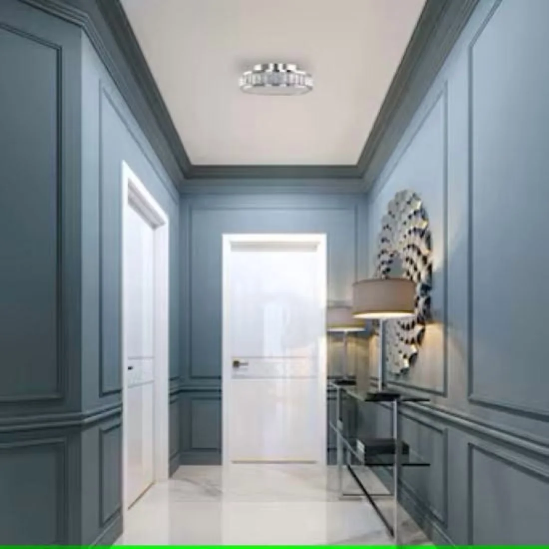 Stylish Ceiling Lights Fixture with LED, Dimmable, Chrome Indoor - Silver Steel Model D42807