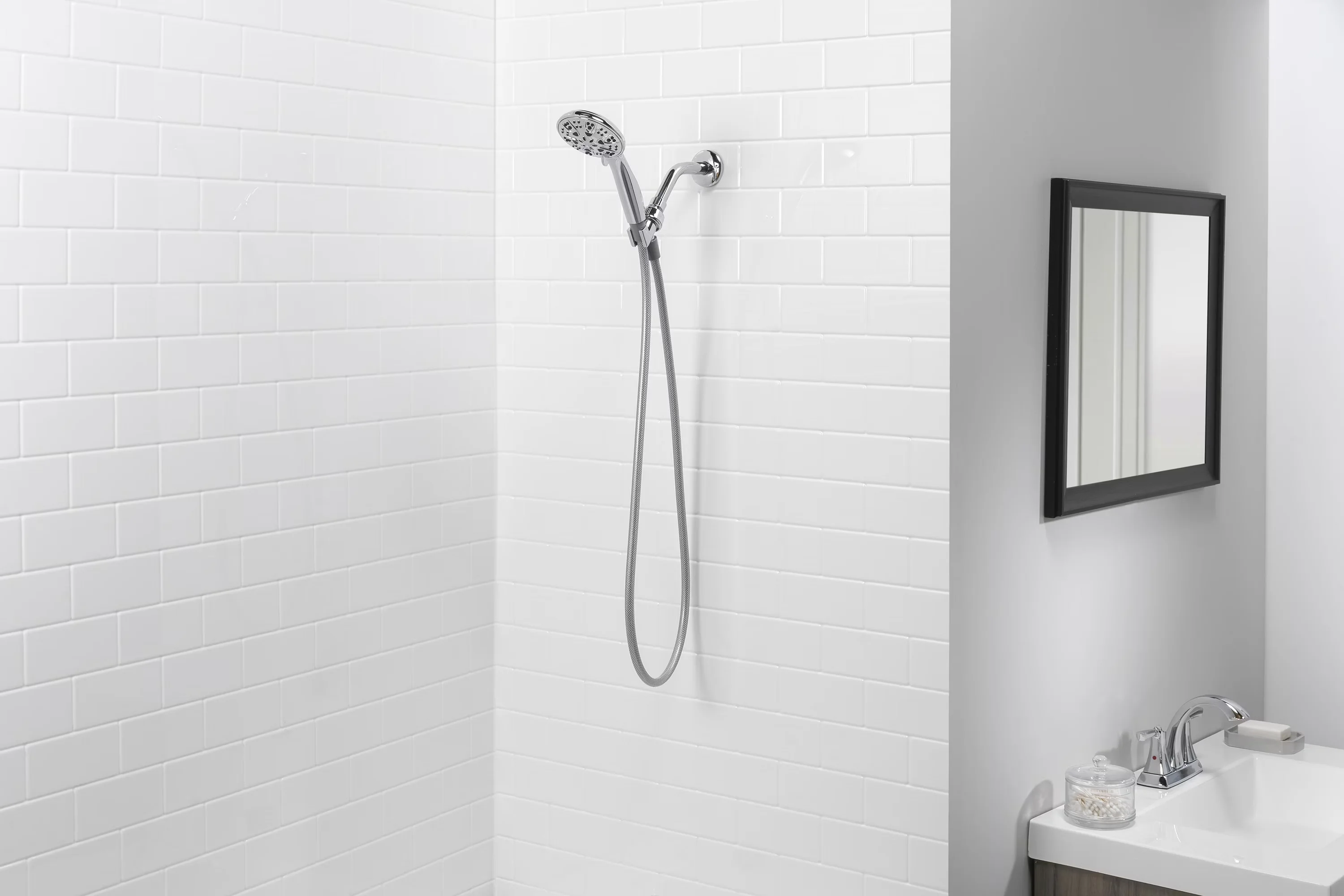 Versatile Shower Head with Handheld, Chrome Finish, 5 Setting Handheld Showerhead 1.8 GPM - Chrome Model BD5D08