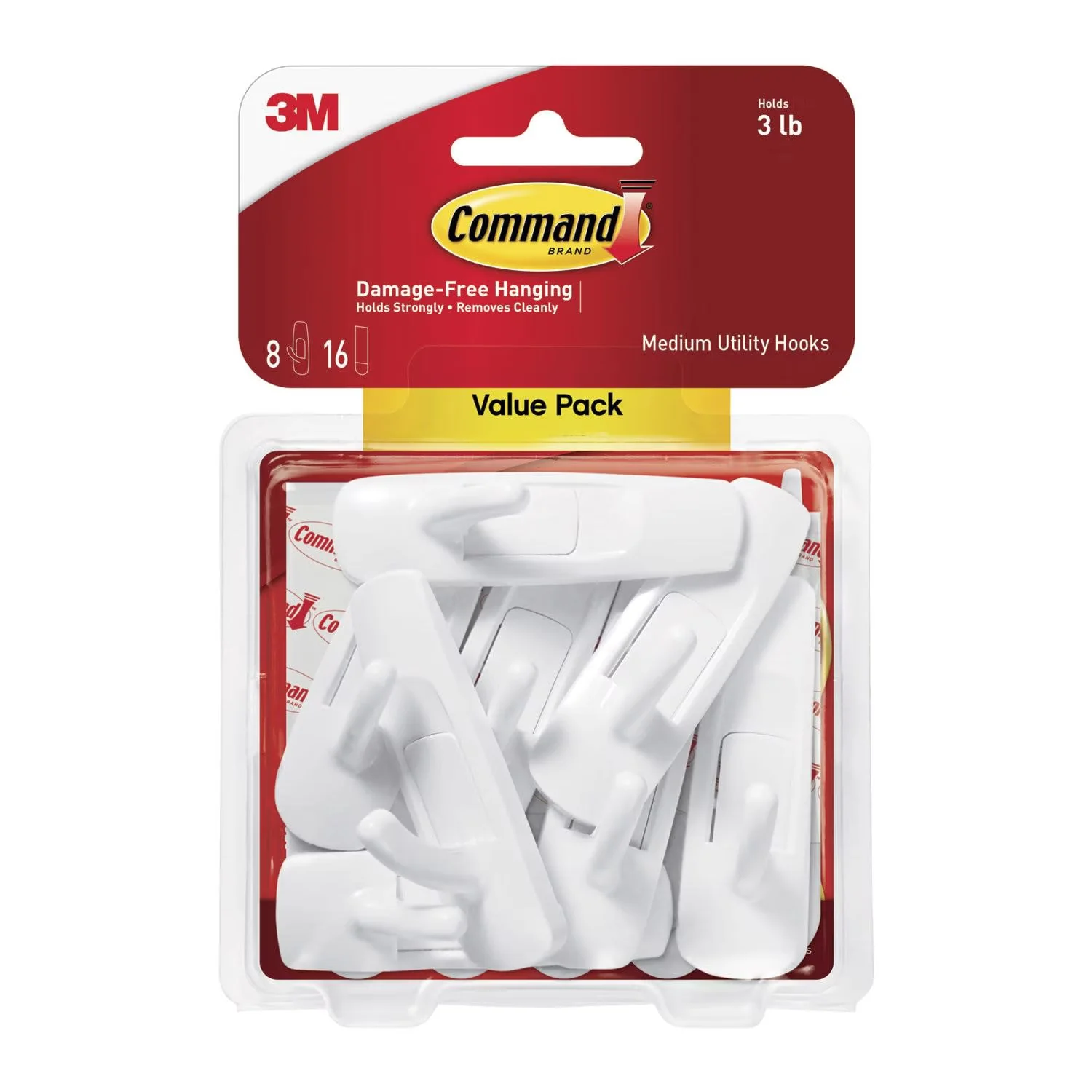 Classic Damage-Free Hanging with Easy Installation, Wall-Mountable, Damage Free Organizing - Plastic White Model 21F523
