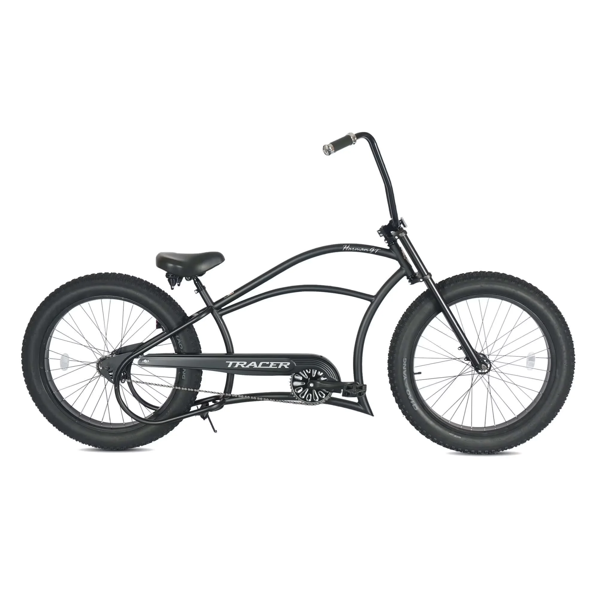 Quality Cruiser Bike with Adjustable Seat Height, Coaster Brake, High rise Handlebar - Matte Black Model F221FD