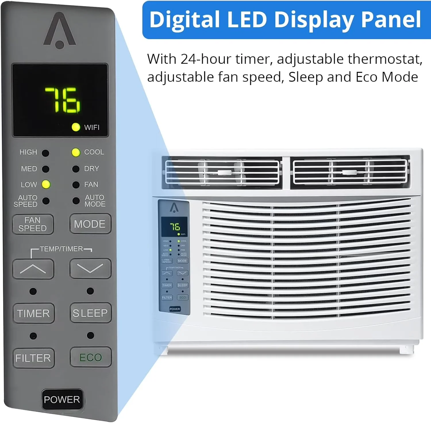 Air Conditioner Innovative with 6000 BTU, Remote Controlled - White-Without Wifi Model 348DF5