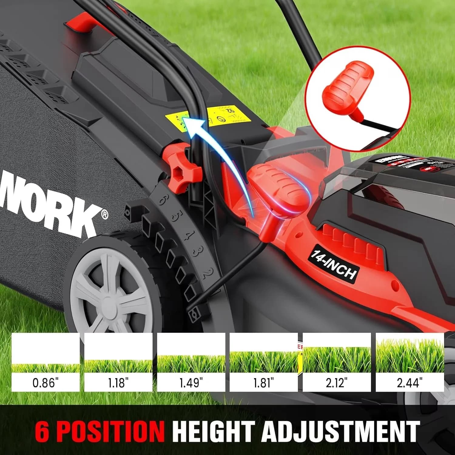 Essential Push Mower with Battery, 40V, Bagger - Red for Small - for Multiple Applications Model B17593