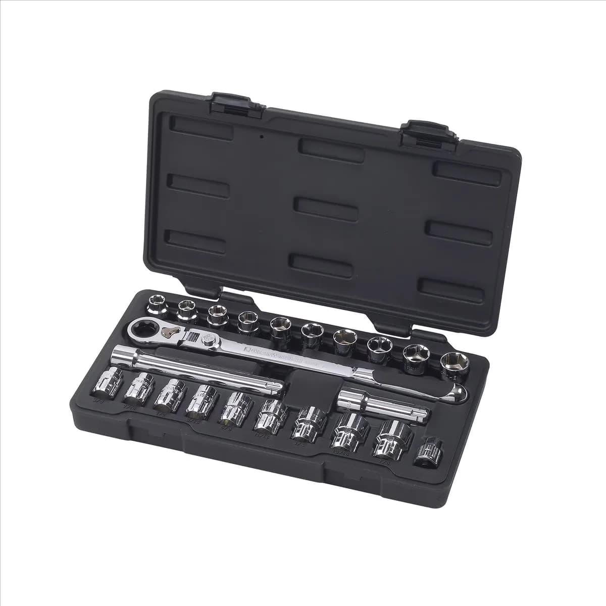 Reliable Pro Tool with Adjustable, 23 Pc Sae/Metric Xl Ratchet Set - Black Alloy Steel Model F81E5F