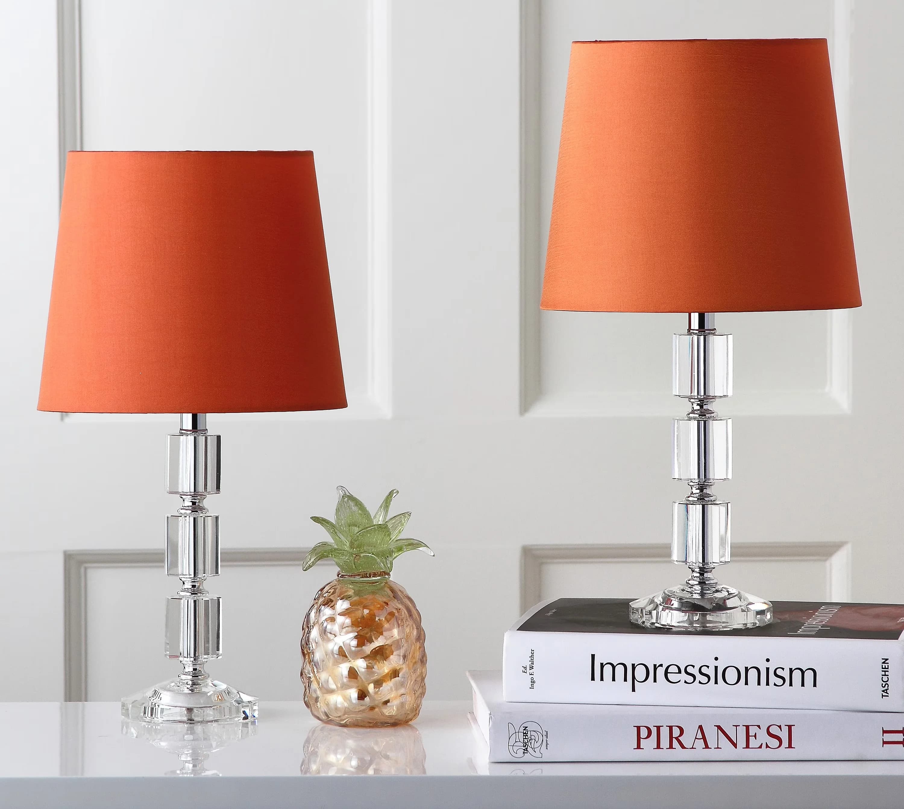 Lamp Set Premium with Glam, Erin 16 in. Crystal Table - Orange Crystal Model 0F09E0