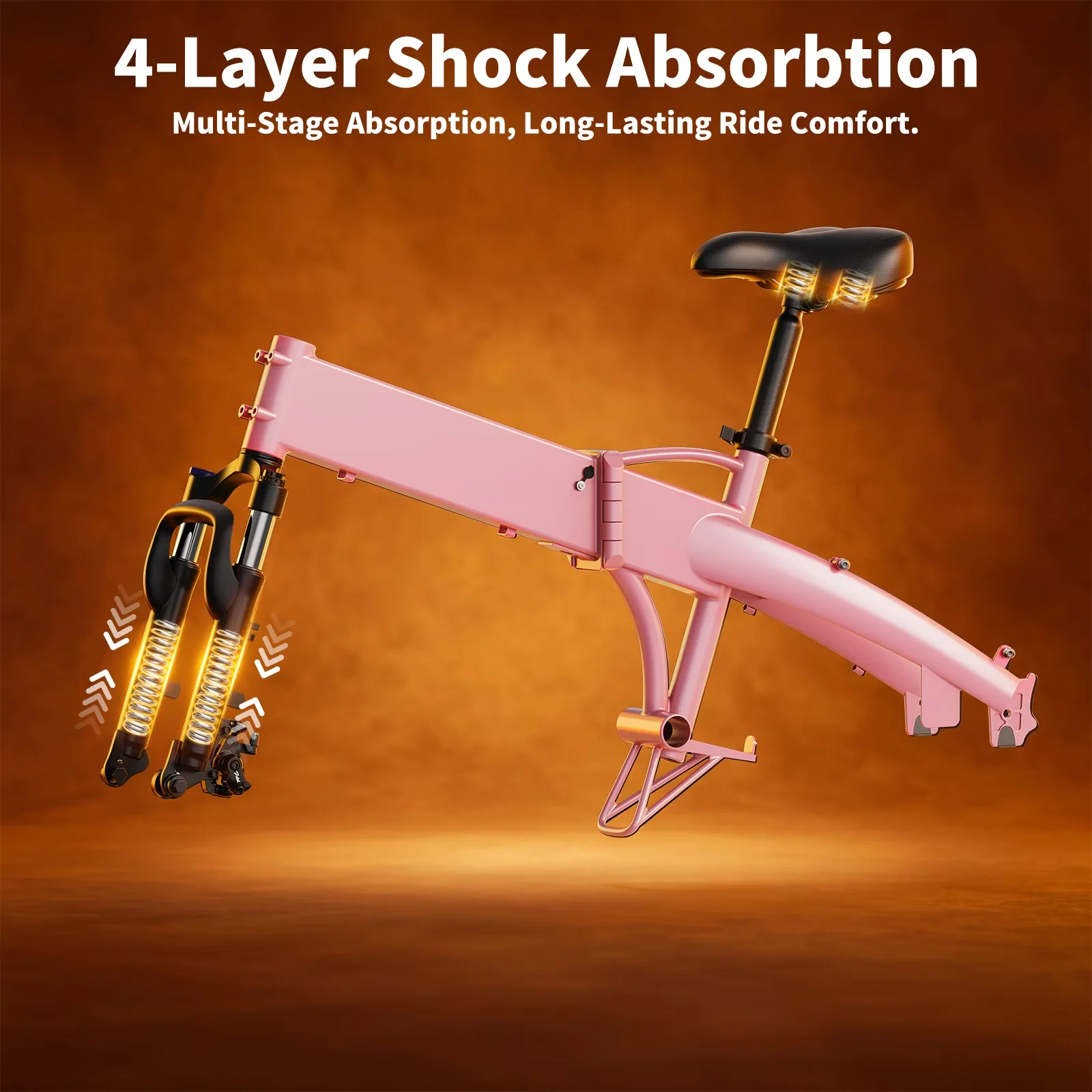 Quality Electric Bike with Battery, 48V, Bicycle - Pink - Traditional Style Model A24A50