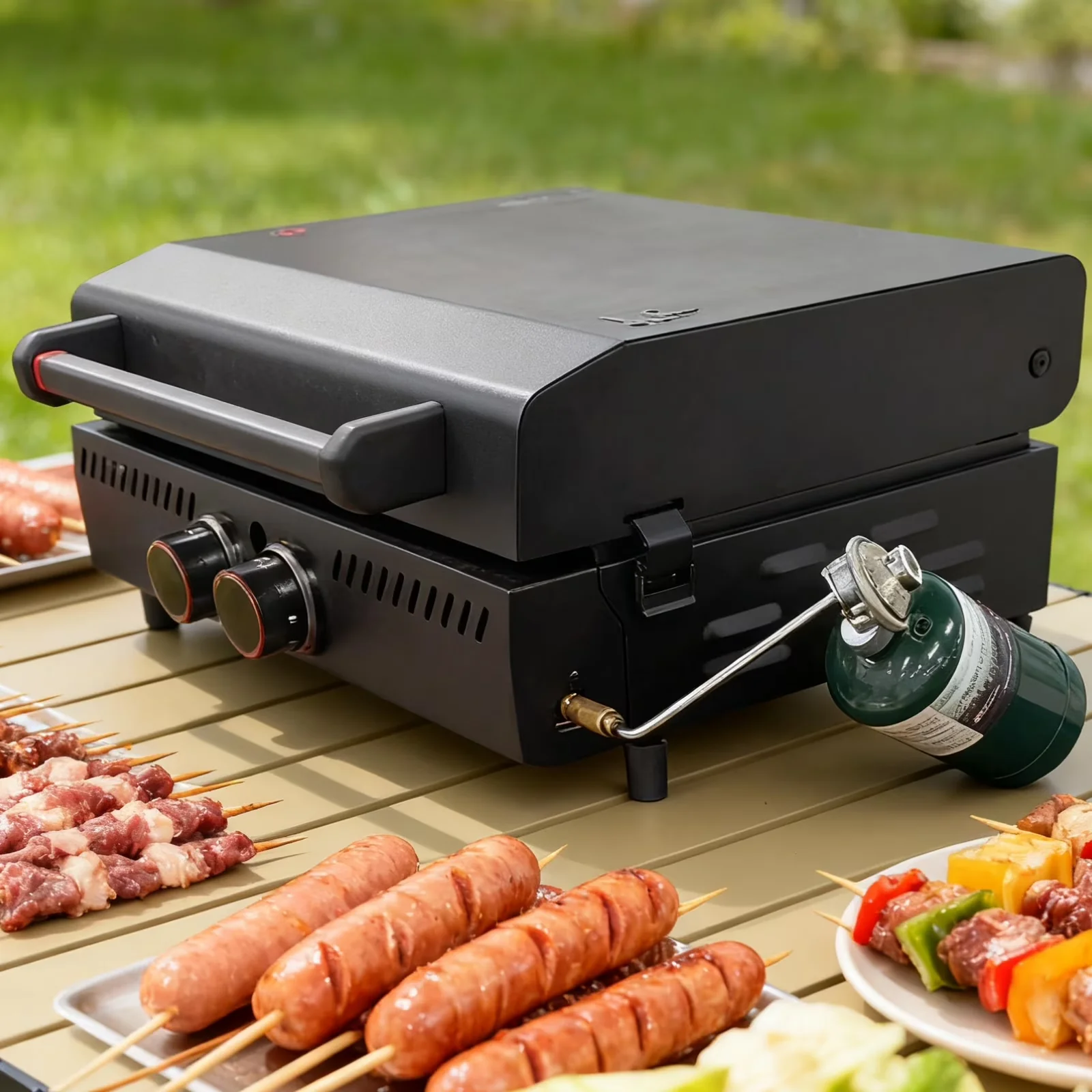 Classic Flat Top Grill with Portable, Griddle Regulator Replacement - Silver Aluminium Alloy Model 29FA47