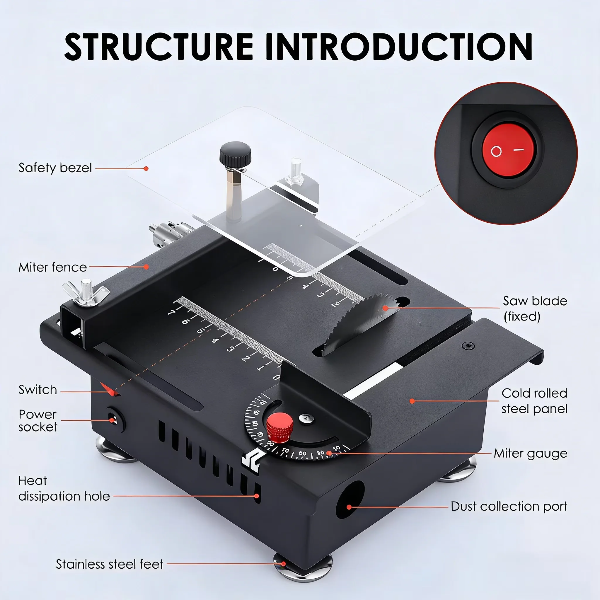 Essential Power Saw with Adjustable, Corded Electric, 7-Level Speed Adjustment - Black Model 7EABCB