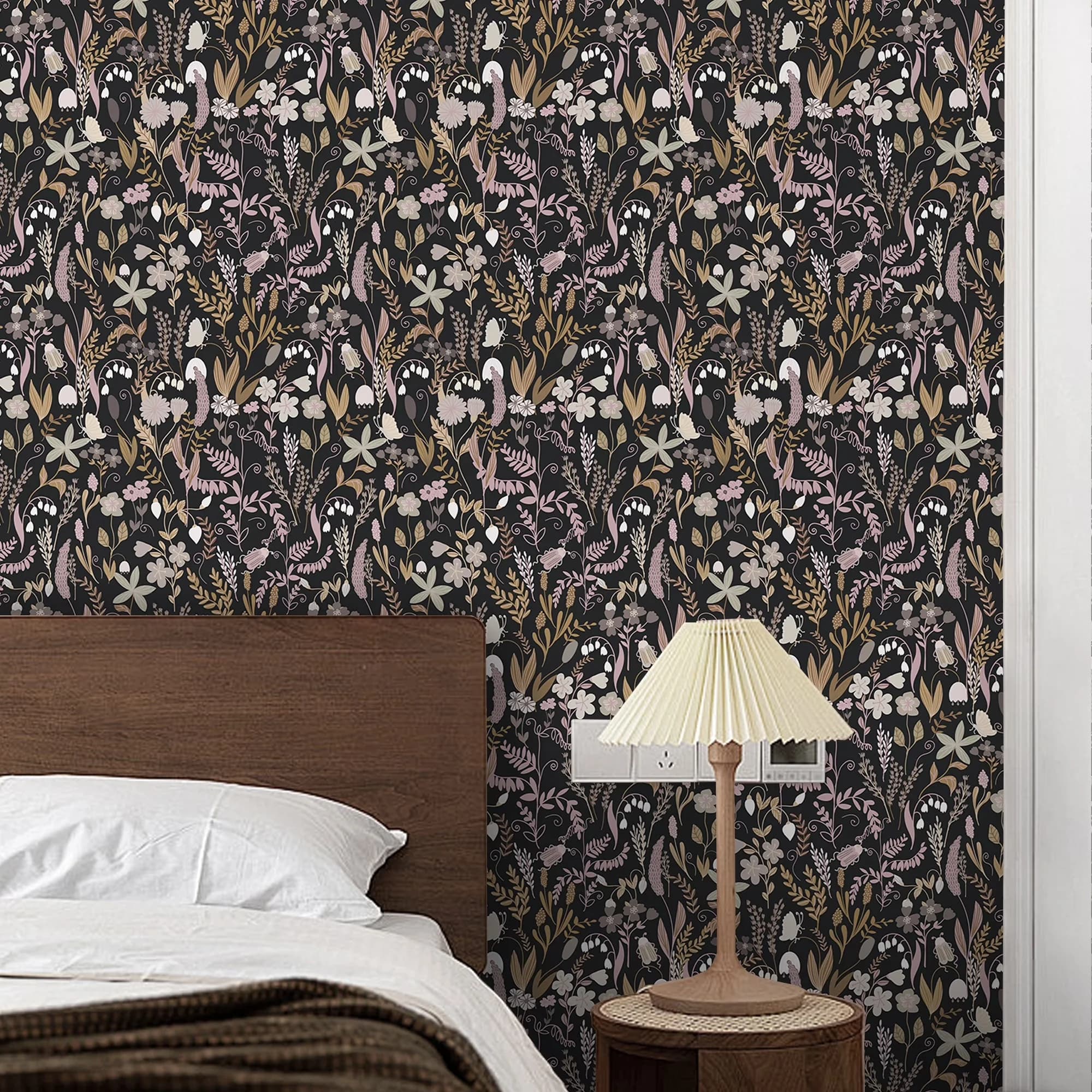 Modern Wallpaper Wall Decals Wall Covering with Removable, Size: 17.7-in x 393-in - Black Pvc for Home, Bedroom Model 30ADD8