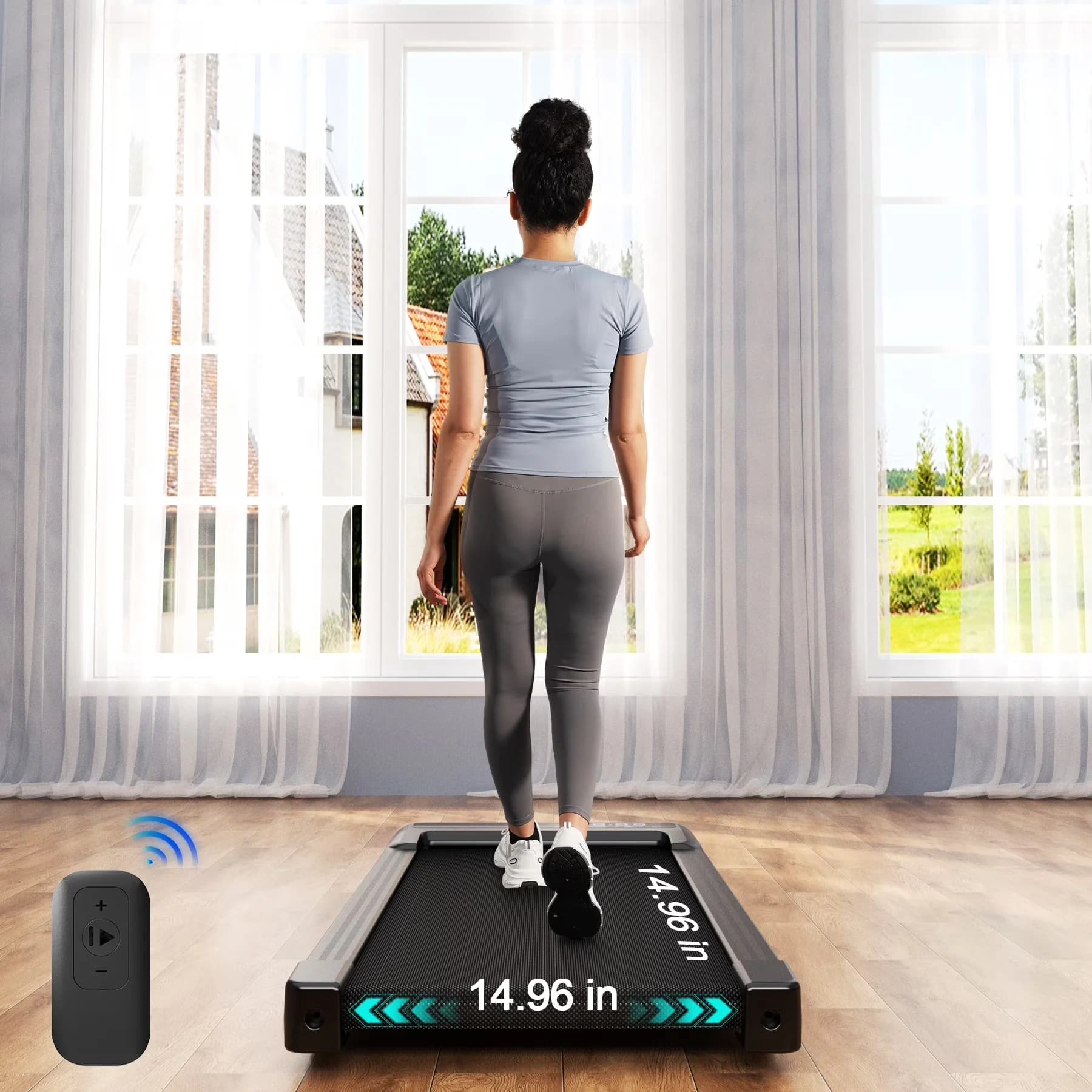 Sleek Home Gym with Bluetooth Compatible, Digital Display, Easy Transport - Black for Home, Office Model 7C5A29