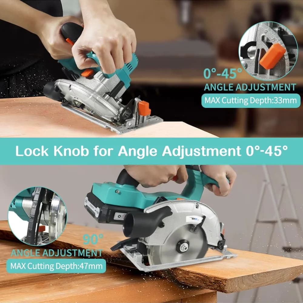 Sleek Power Saw with Battery, 20V - Green - Residential Grade Model 734F32