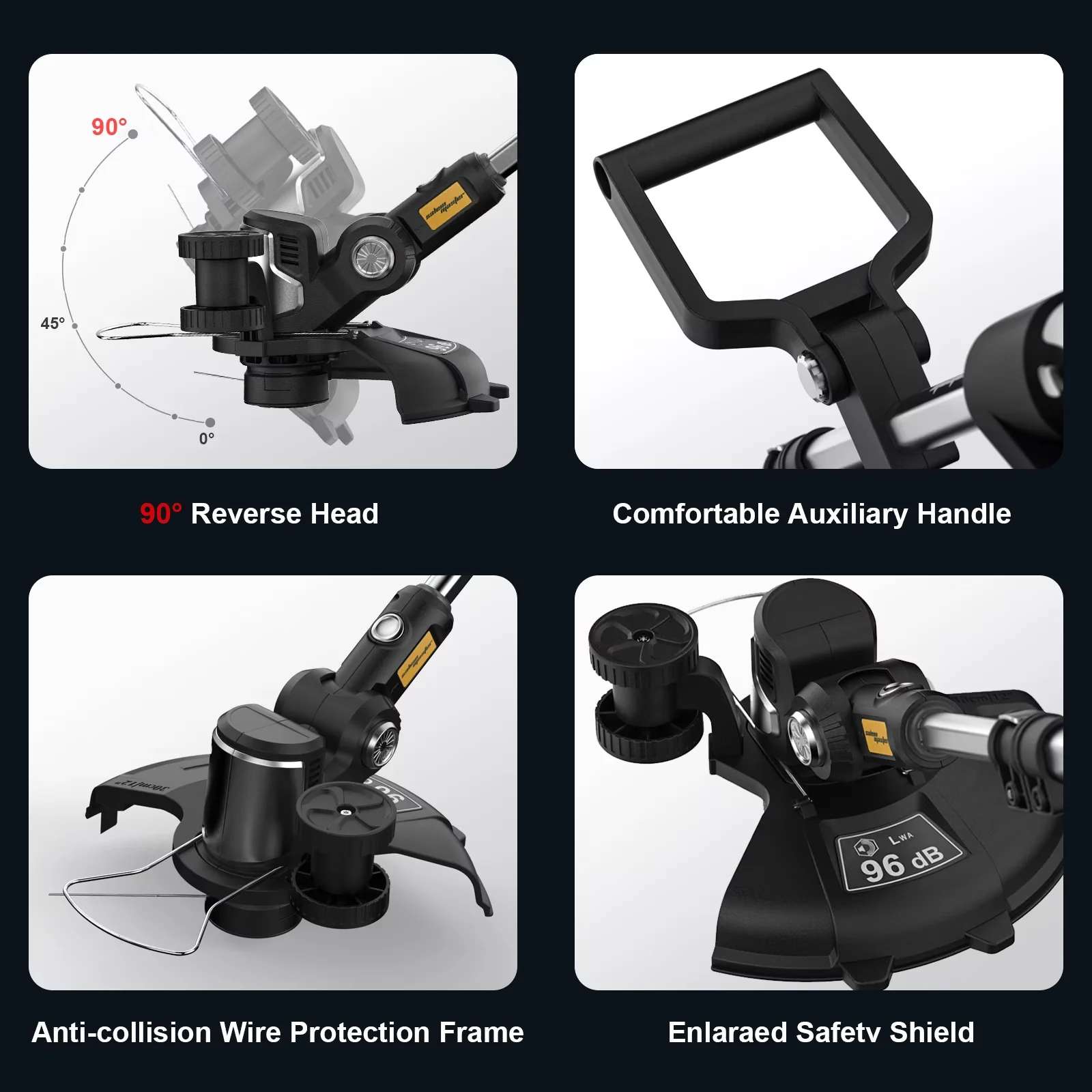 String Trimmer Modern with Battery, 20V, Automatic Line Feed - Black 12 Model 13C1AD