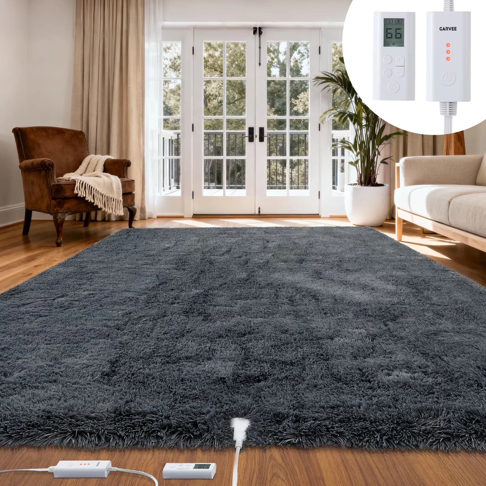 Portable And Electric Space Heater Quality with Automatic Shutoff, Adjustable - Gray for Living Room, Bedroom Model E421A2