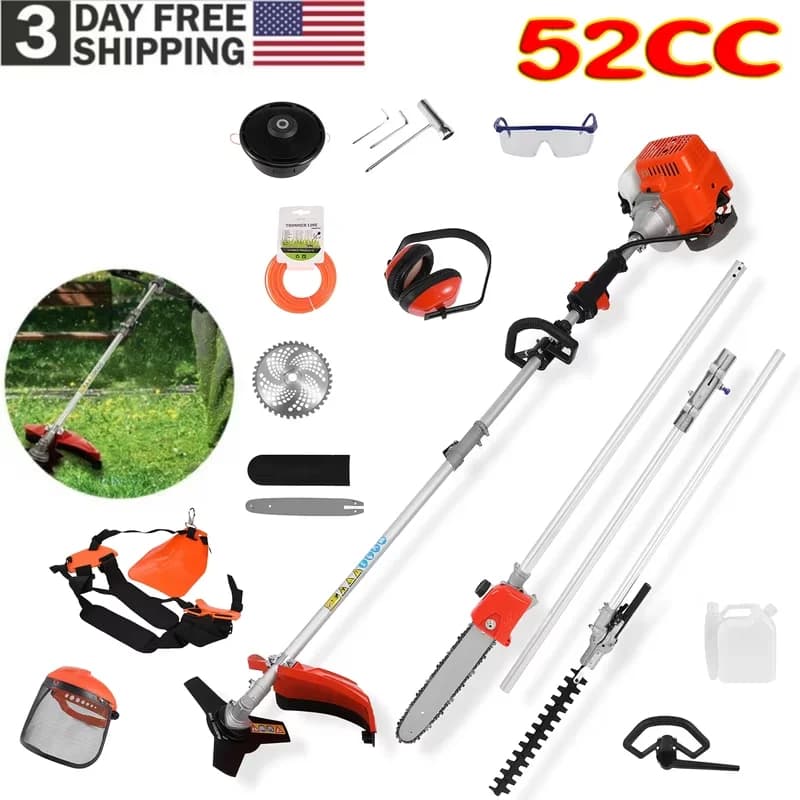 Modern String Trimmer with Edger Conversion Capable, Extendable, Bevel Adjustment - 5 In 1 (Orange) Model D884C4