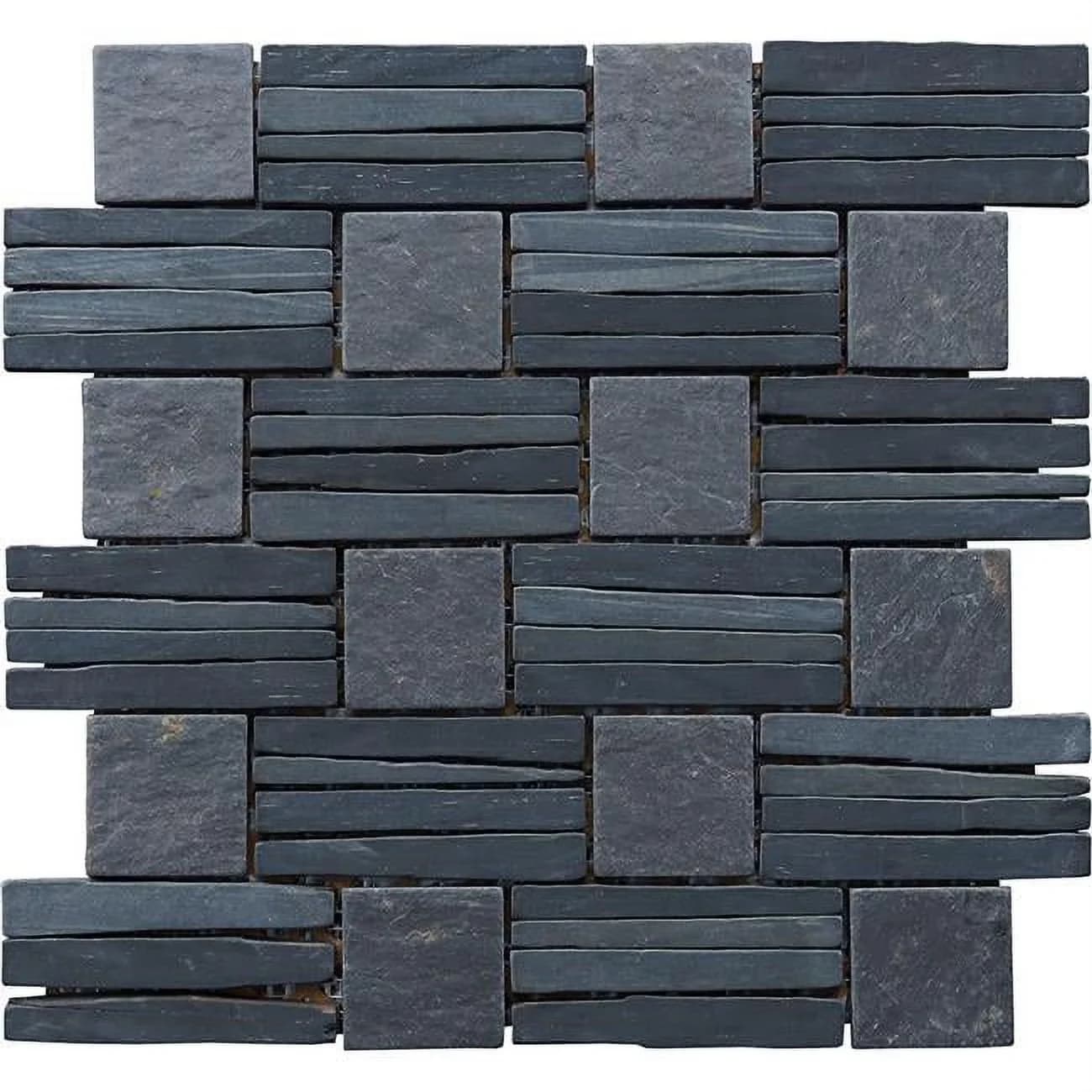 Reliable Kitchen Renovation with Interlocking, LS019-S Basketweave Interlocked Mosaic - Natural Stone Multicolor Model CFA9B1