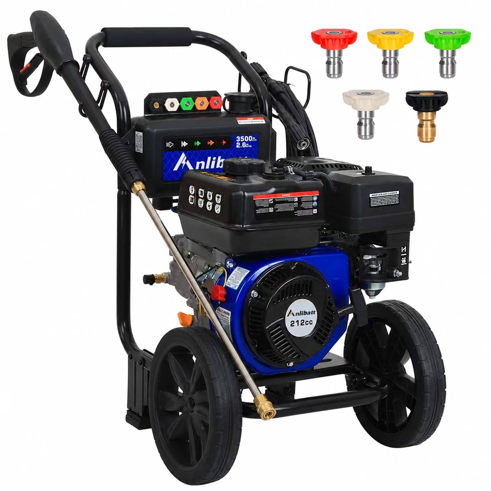 Compact Pressure Washer with Soap Tank 30Ft Hose - Space-Saving Design Model F7B0CD