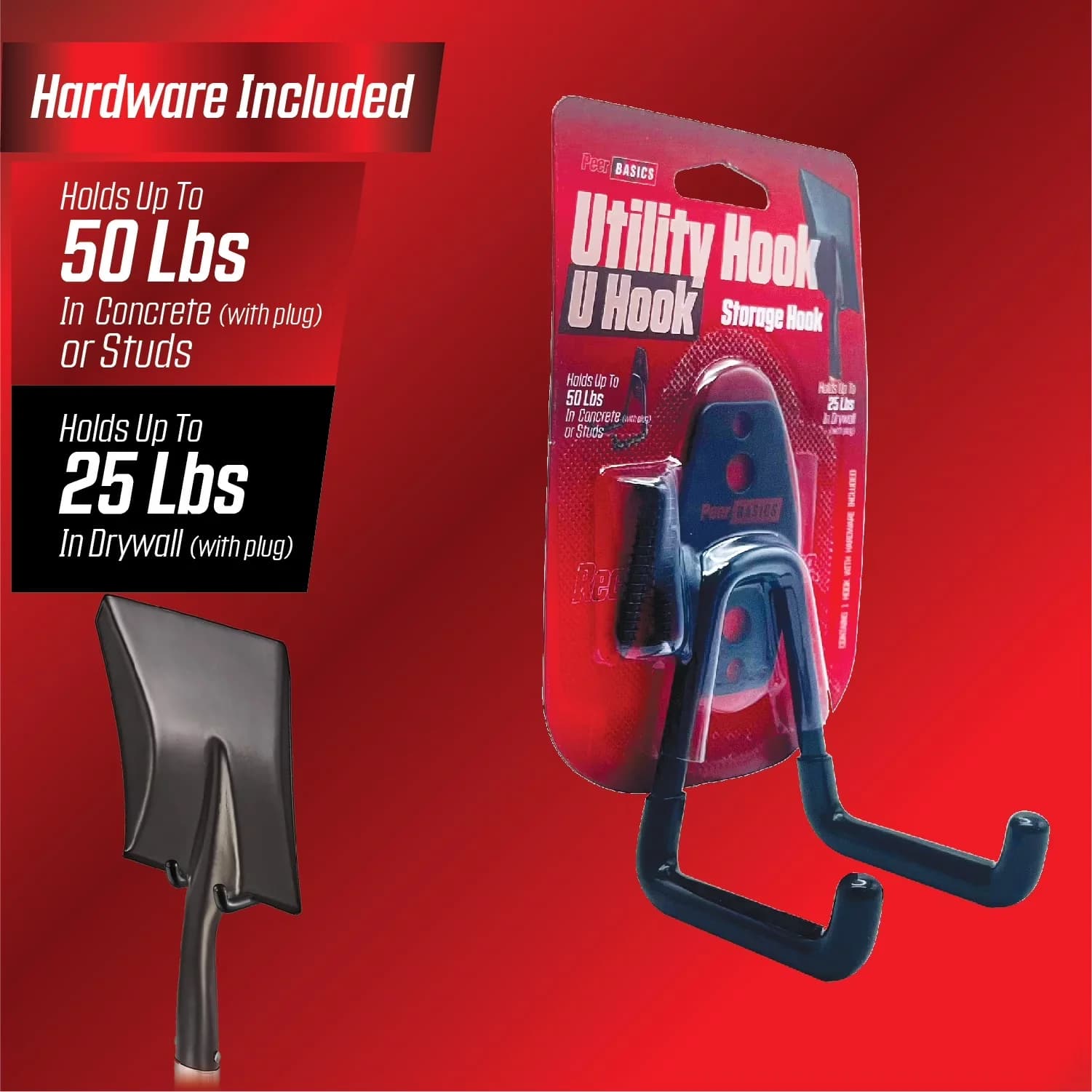 Fastener Quality with Easy Installation, Black, Metal - Metal 3" Hook for Daily Use Model 2C4EAA