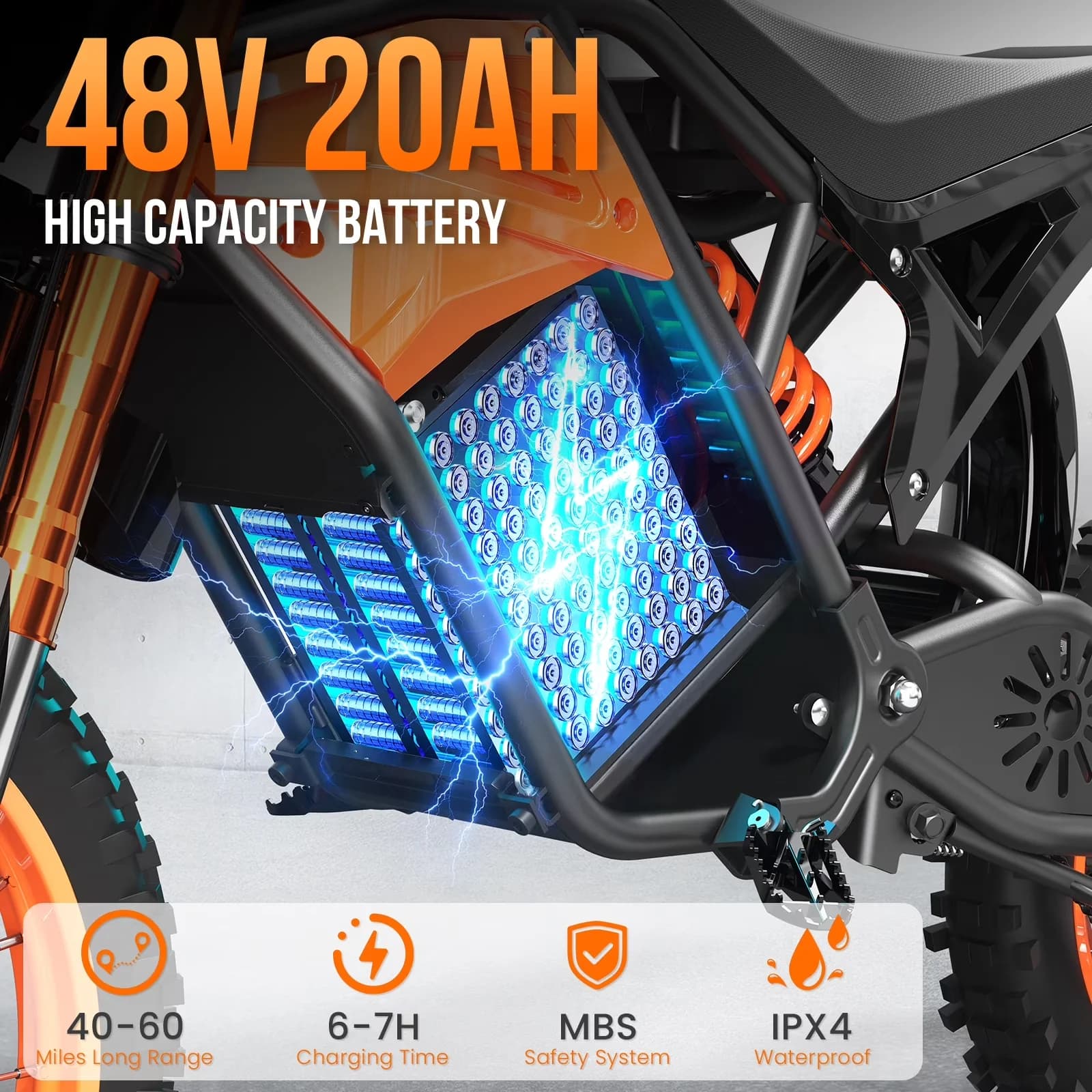 Versatile Electric Bike with Battery, 3000W - Compact and Portable Model 4C5B57