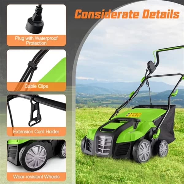 Efficient Push Mower with Adjustable Speed, Material:PP, PE, Polyester, Metal - Green for Home Model B1EF83
