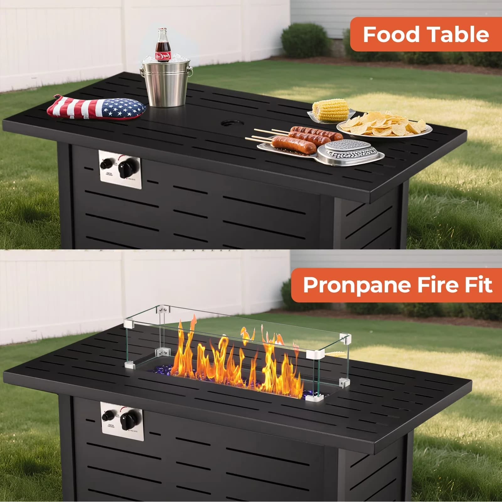 Innovative Outdoor Heating with 50000 BTU, Adjustable Flame - Black Metal for Patio, Garden Model 4C411C