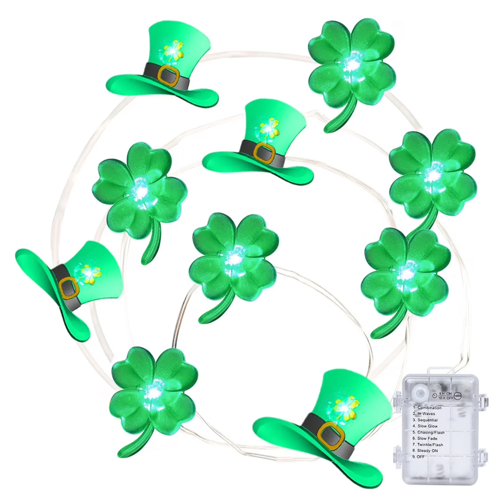 Novelty Light Compact with LED, Battery, Traditional - Green Patricks - Low Maintenance Model 6BAFD8