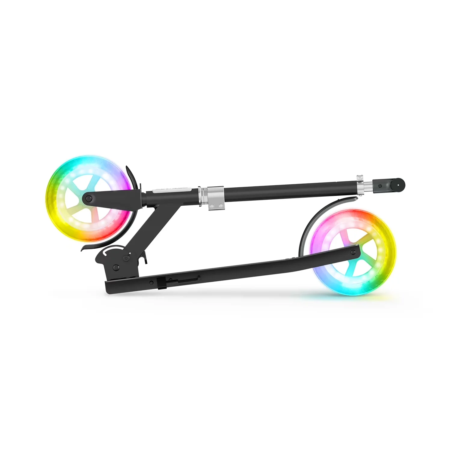 Scooter Efficient with Battery, Foldable, Galaxy Big-Wheel Light-Up Kick - Aluminum Black Model 4AC49E