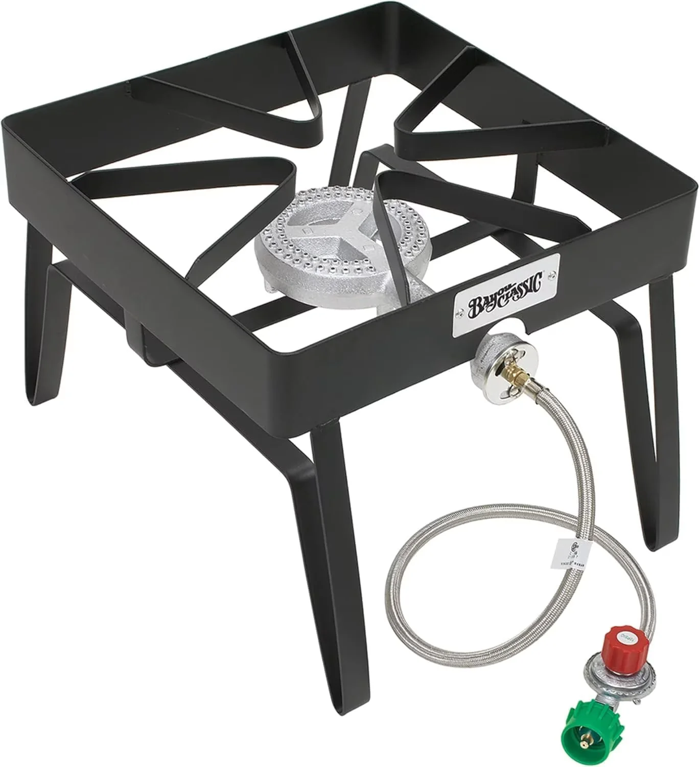 Versatile Outdoor Fryer with 9195 Stainless-Steel 32-Quart Turkey Kit - Silver Stainless Steel Model 16FE99