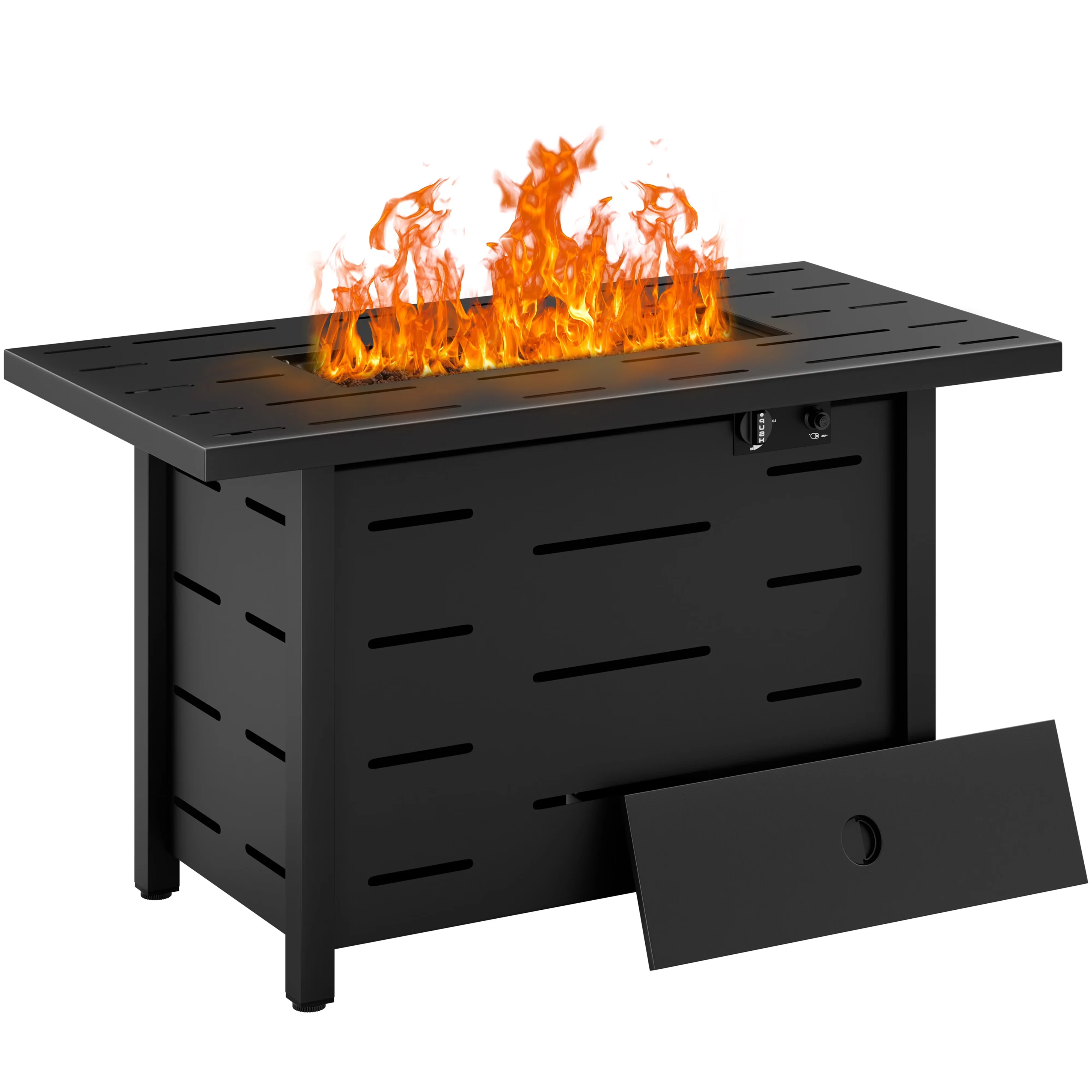 Outdoor Heating Reliable with 50000 BTU, Adjustable Flame - Black Metal Model B6313C