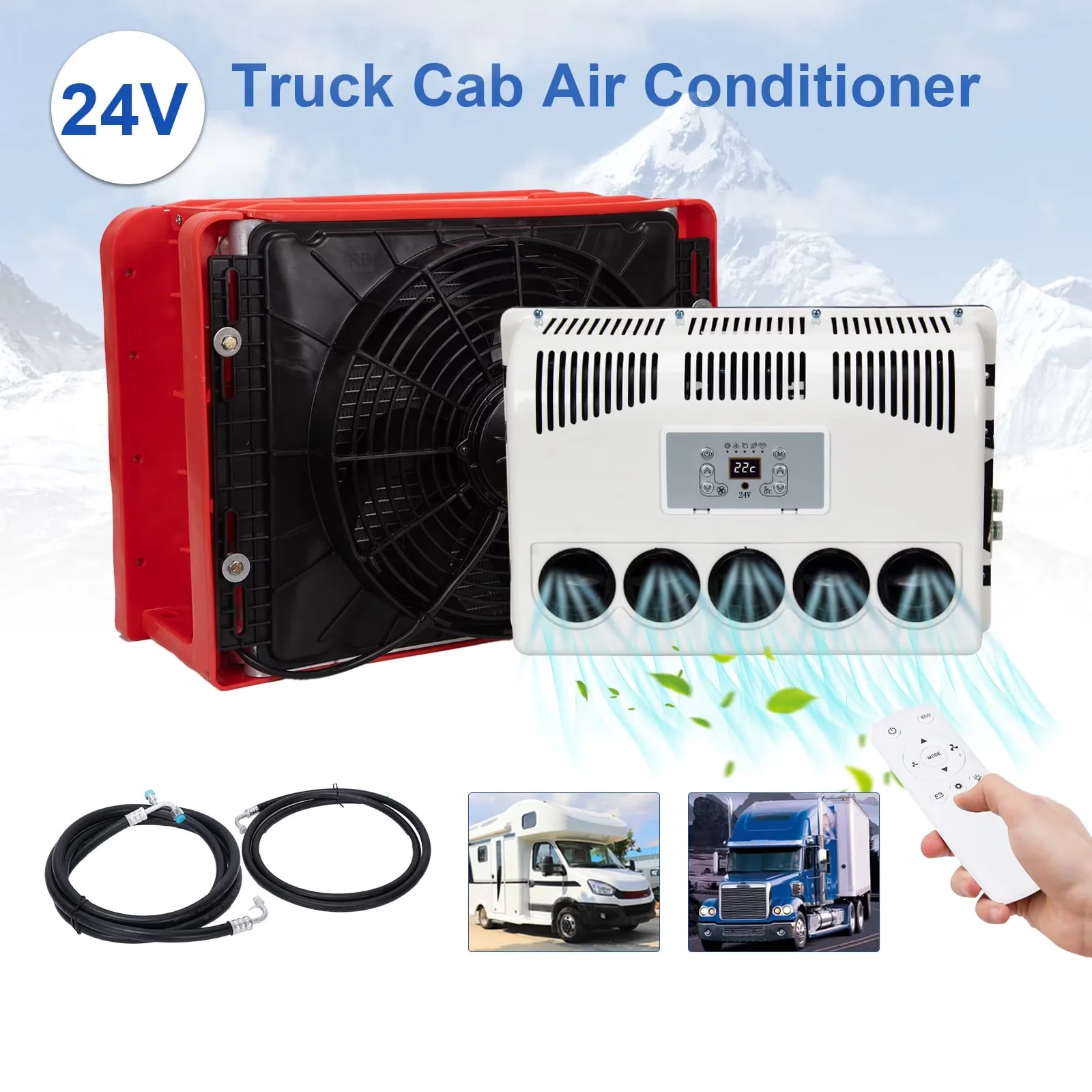 Reliable Air Conditioner with 8000 BTU, 24V, Energy Efficient - White - Commercial Quality Model 64E0E3