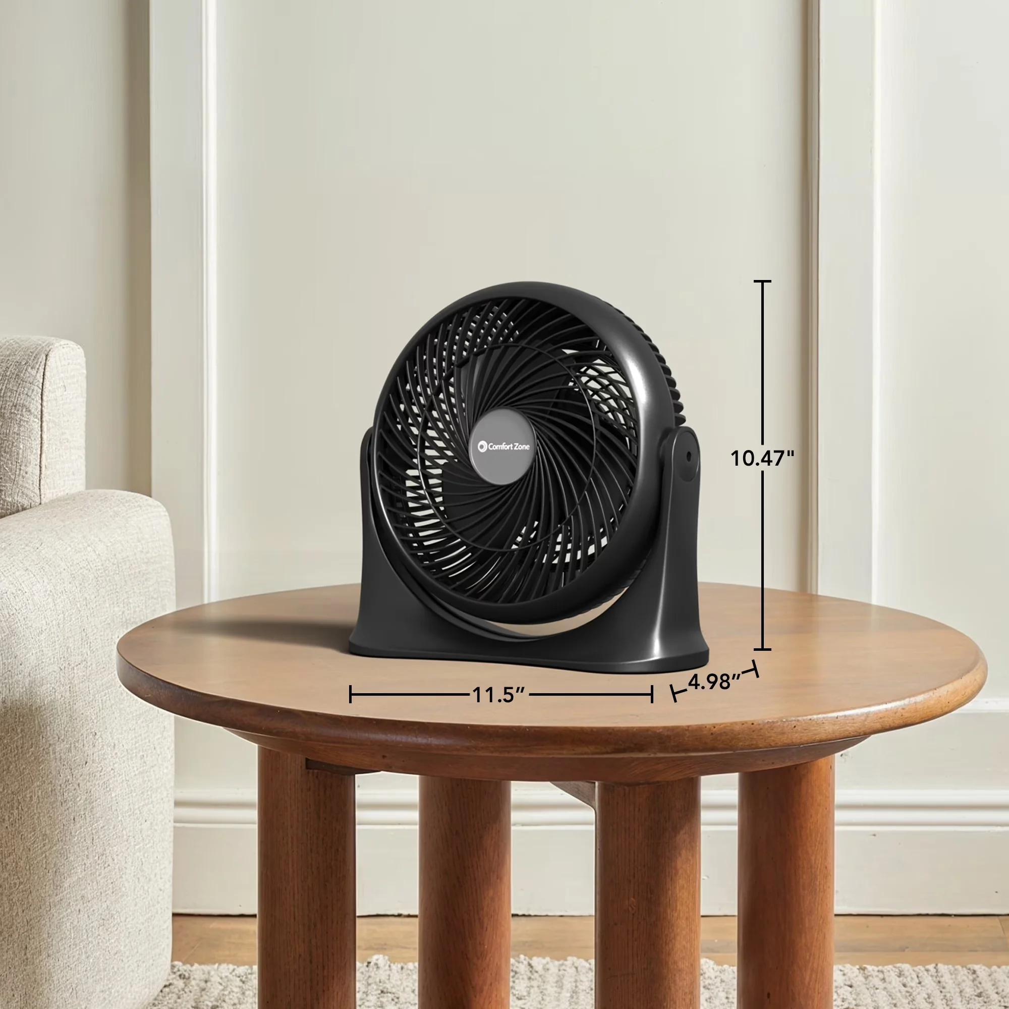Reliable Fans In Cooling with Tilt Mechanism, Designed for whisper-quiet operation - Plastic Black Model 64A45C
