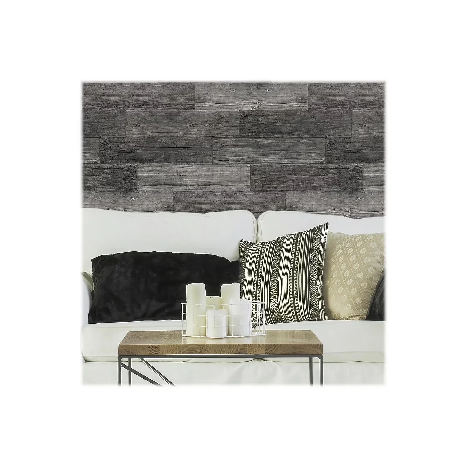 Reliable Wallpaper Wall Decals Wall Covering with Reusable, Sold as 1 Each. - Wood Gray Model FB3E52