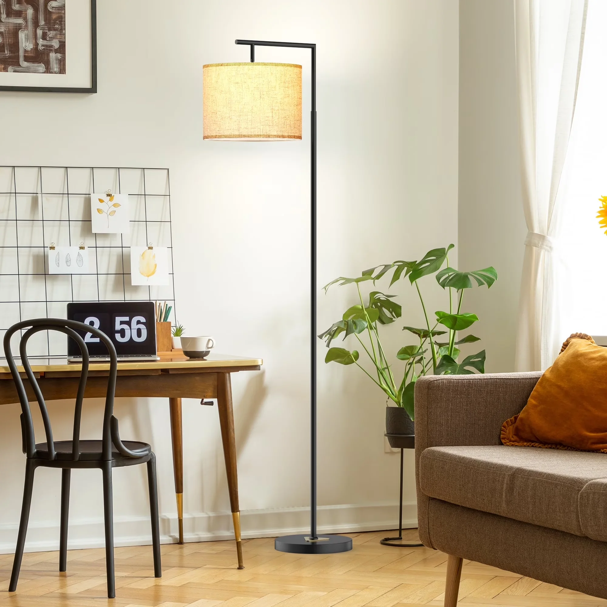 Floor Lamp Durable with LED, 9W - Metal White for Living Room, Bedroom Model 7BA798