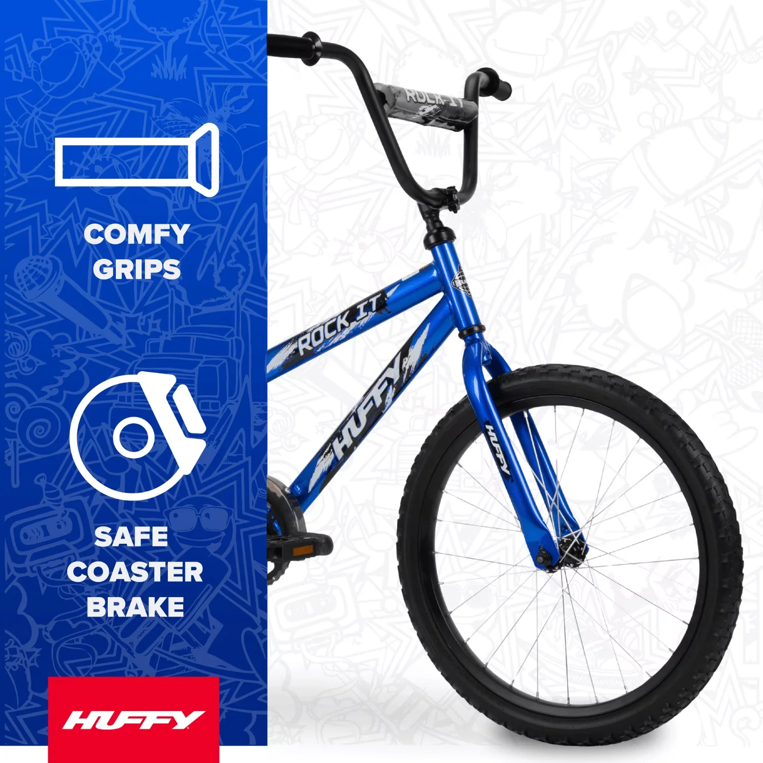 Quality Kids Bike with Adjustable Seat Height, Youth, 20" Rock It Kids' - Blue Model C99B70
