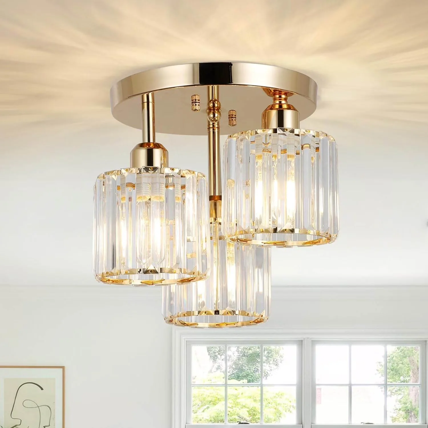 Reliable Table Lamp with LED, Modern, Modern Semi Flush Mount Ceiling Light - Metal Gold for Bedroom Model 71CE7A