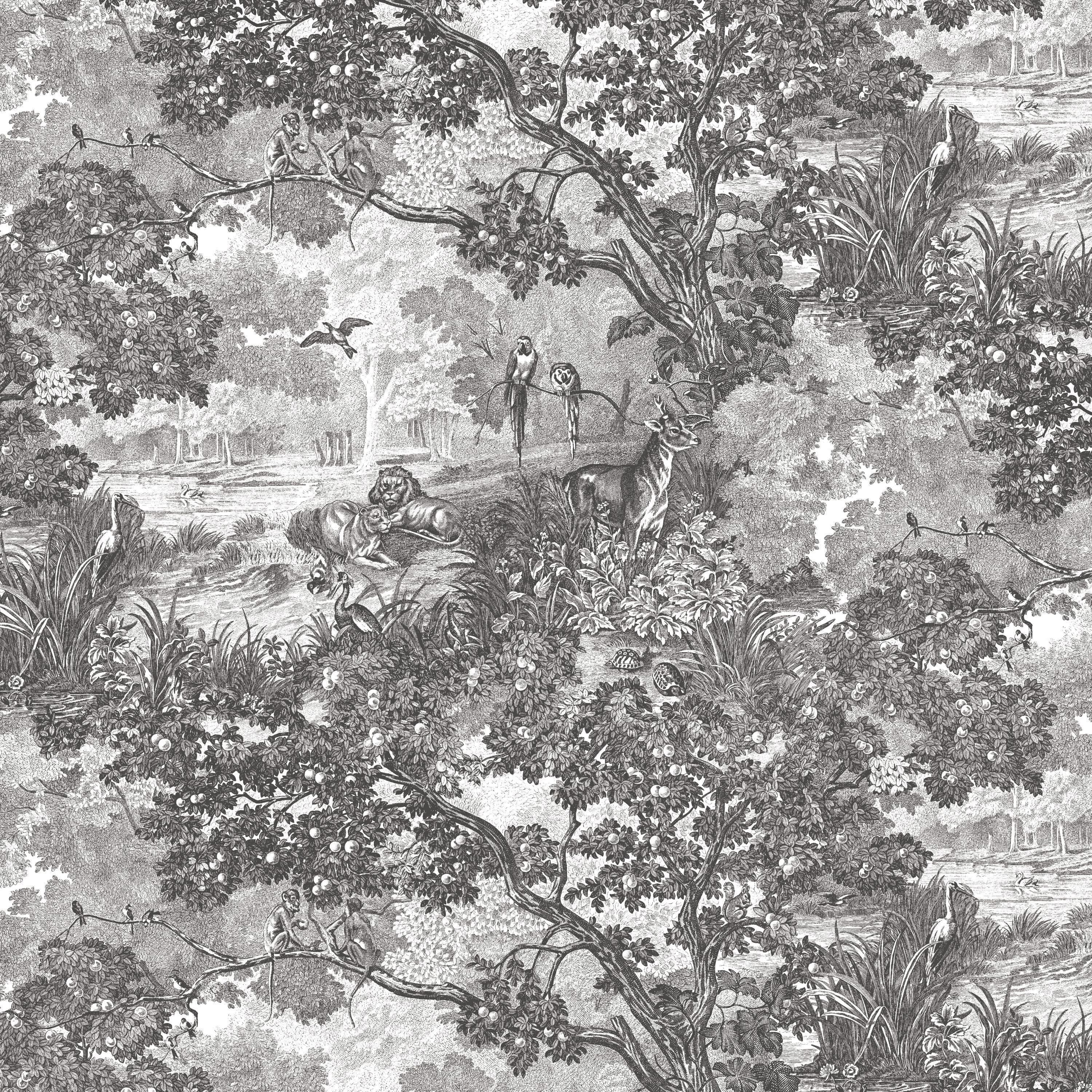 Reliable Wallpaper Wall Decals Wall Covering with Removable, Jungle Toile Peel and Stick, Easy to install – Just peel and stick -... Model 592371