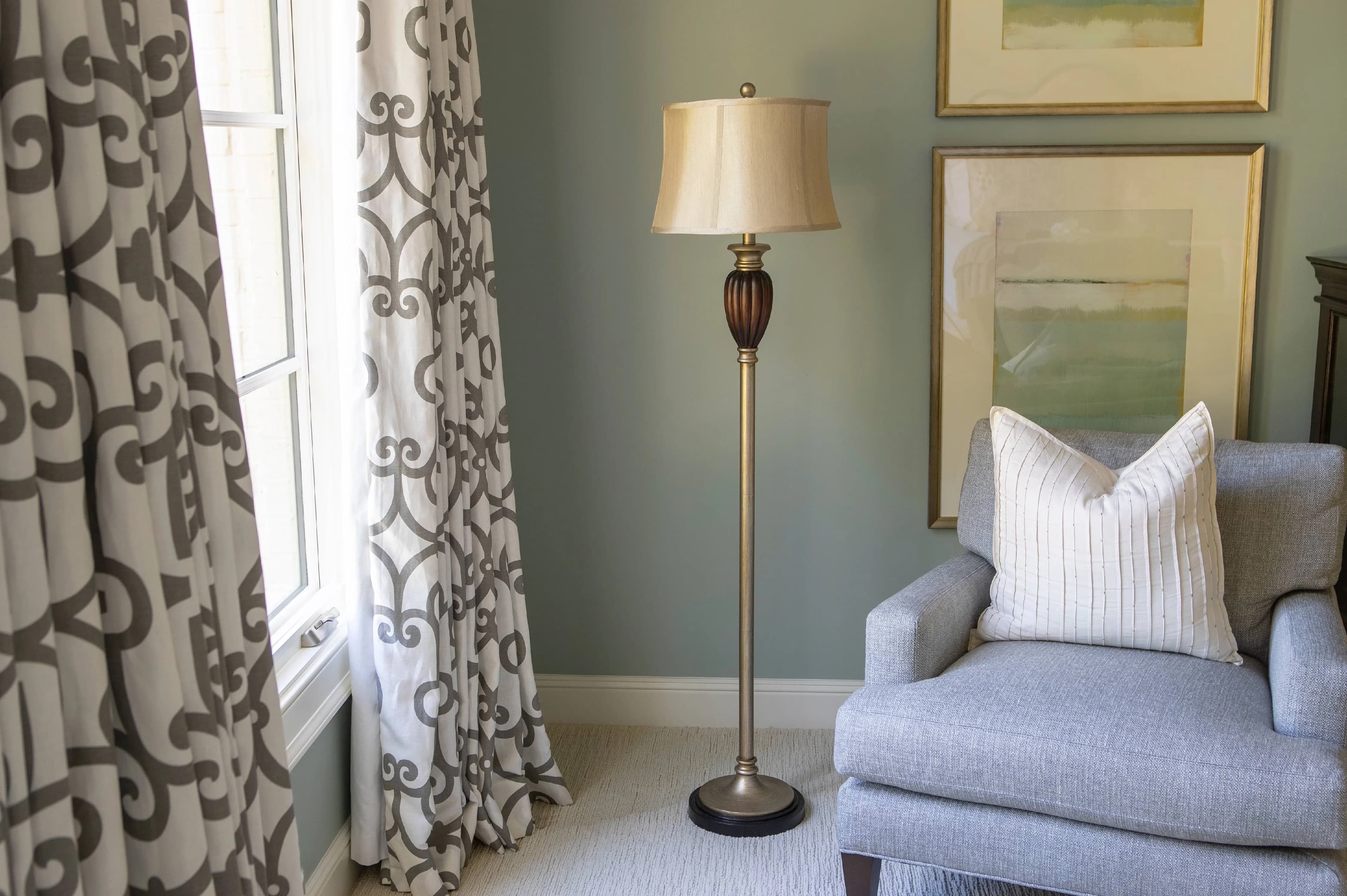 Floor Lamp Modern with Transitional, 66.5" Fowler Multi Finish Transitional - Red, Beige Resin And Metal Model D93074