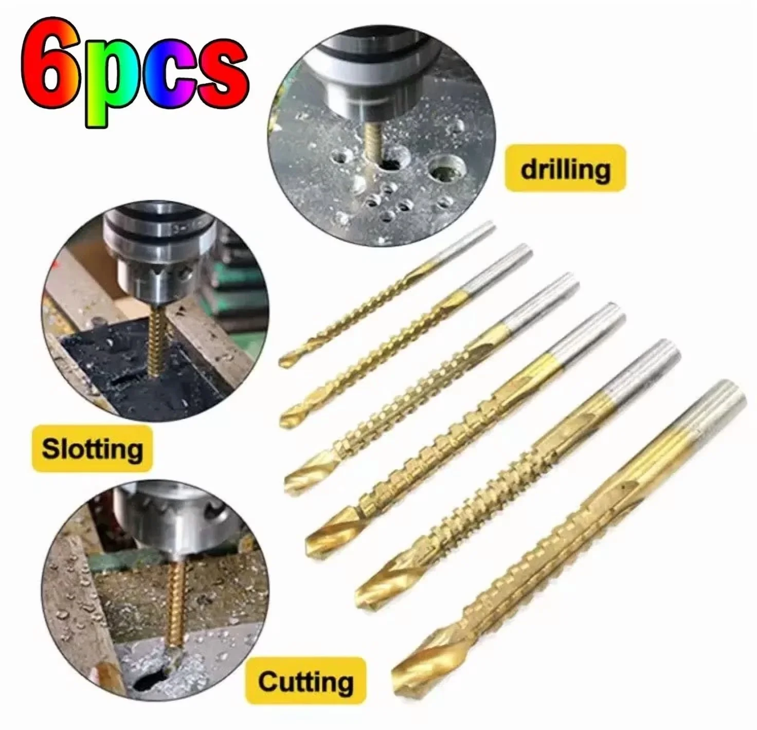 Power Tool Sleek with 6 Pcs Twist Drill Bit Set Accessories Us, 2025 New Upgrade Drill Bits - Model AE64C5