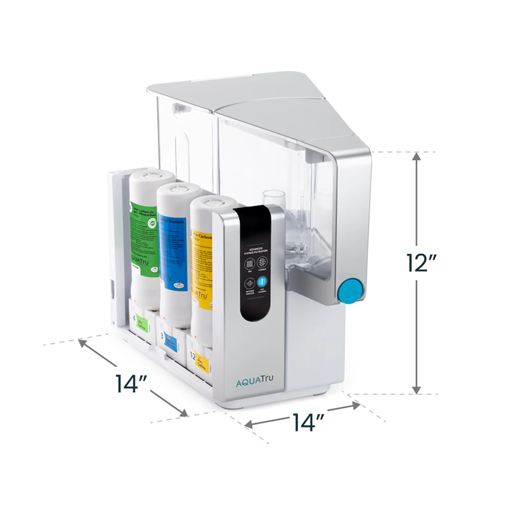 Water Filtration Sleek with Multi Filter, Classic Alkaline Countertop System - White Model 08D80C