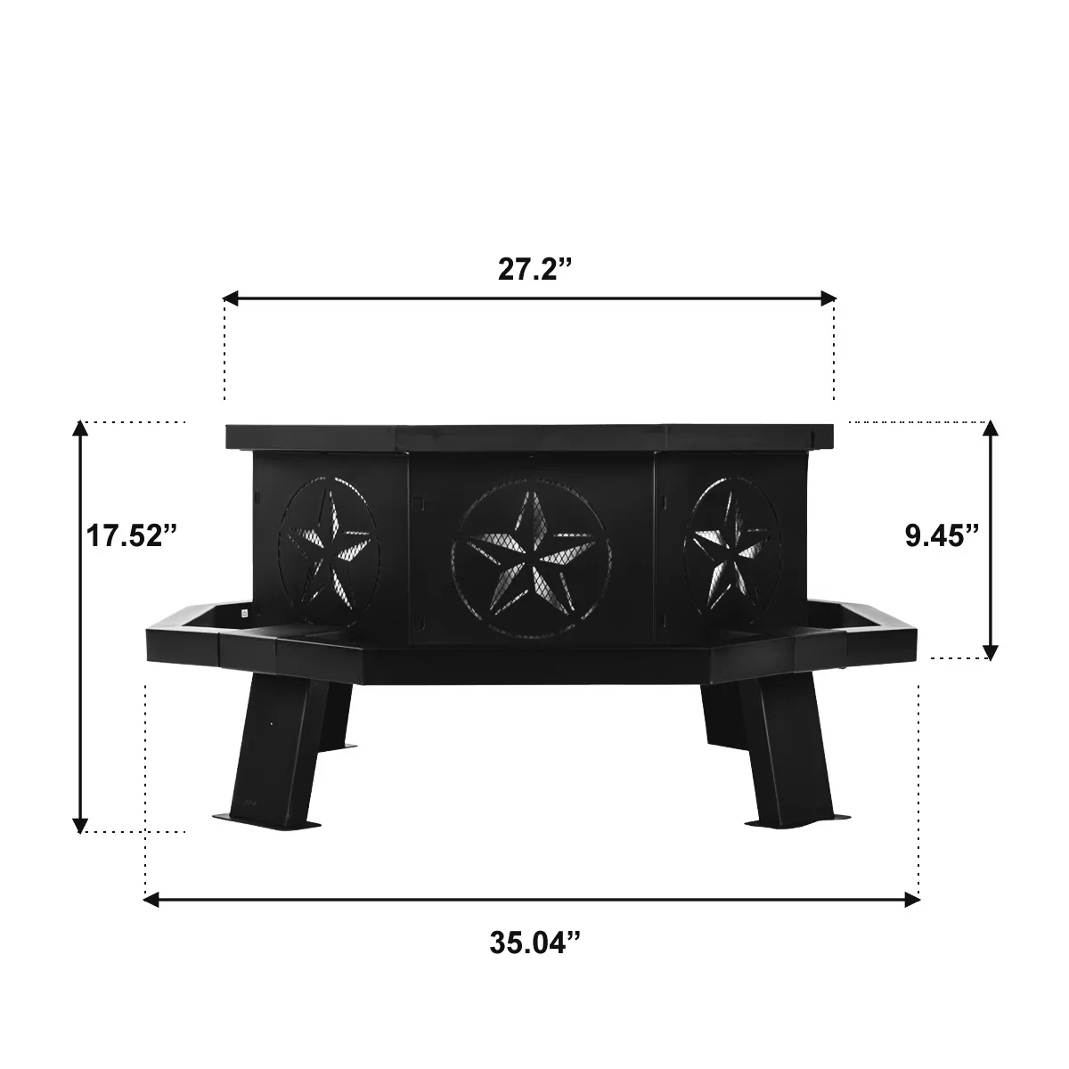 Reliable Outdoor Heating with Portable, 35" Metal Firepit - Metal Black for Patio, Party Model AD55D4