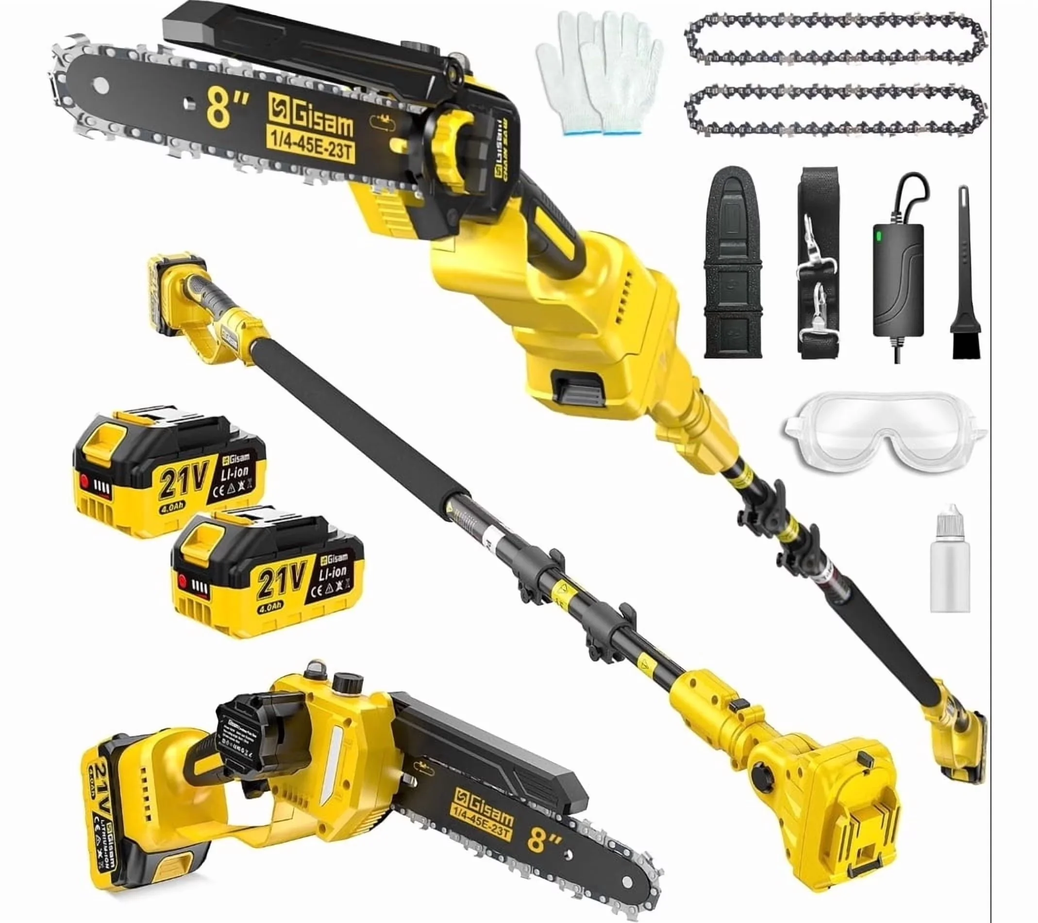 Pole Saw Sleek with Battery, 2-in-1 Electric Saws - 58 FT - Professional Series Model 77E512