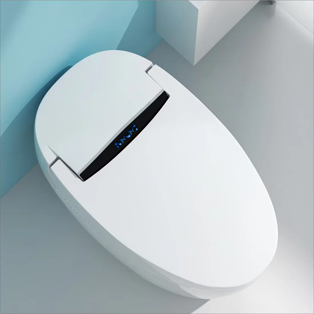 Stylish Bathroom Renovation with LED, Automatic Flush - White Abs, Ceramic Model 85914B