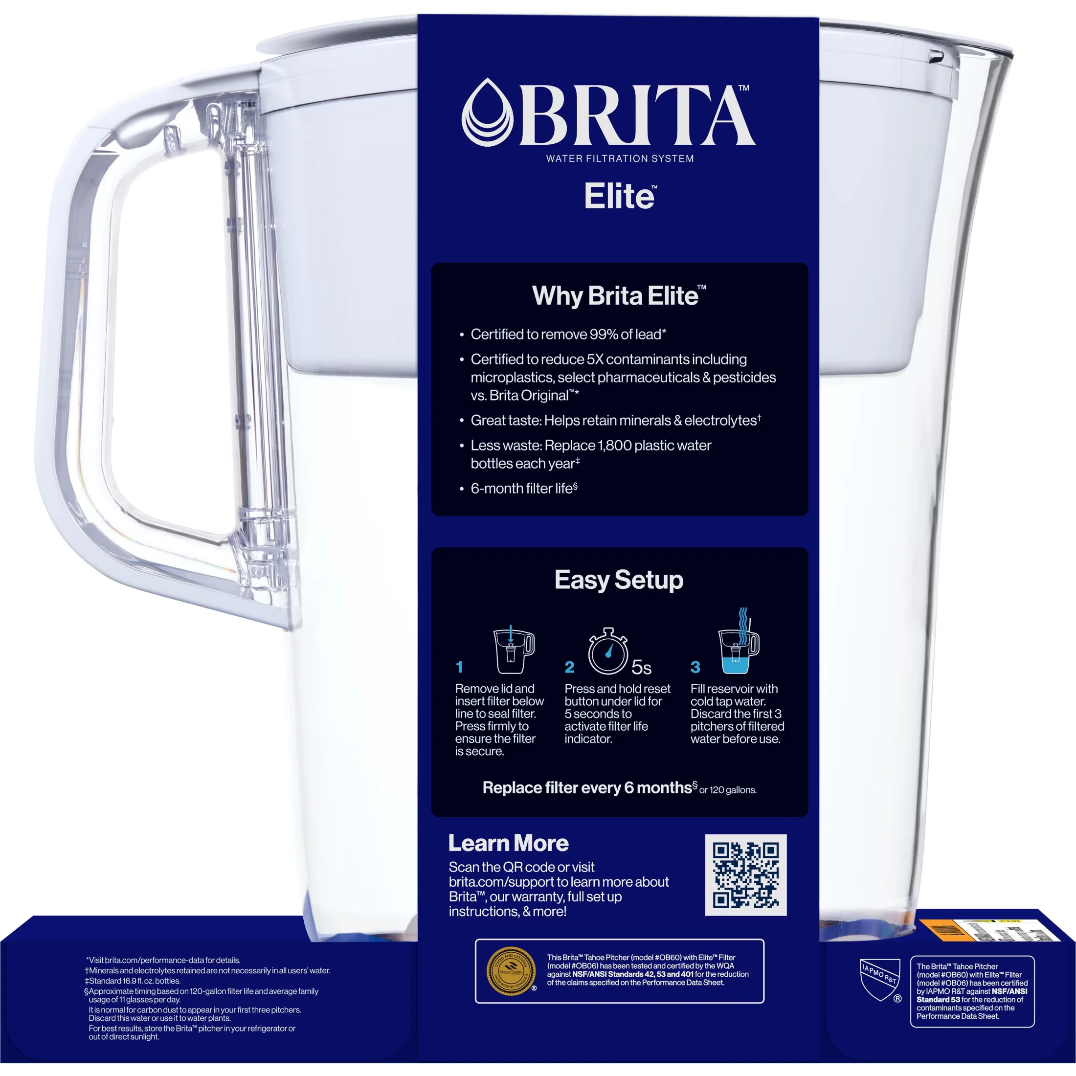Classic Water Filtration with Automatic Shut Off, White Plastic Pitcher - Plastic White Model 26FD36