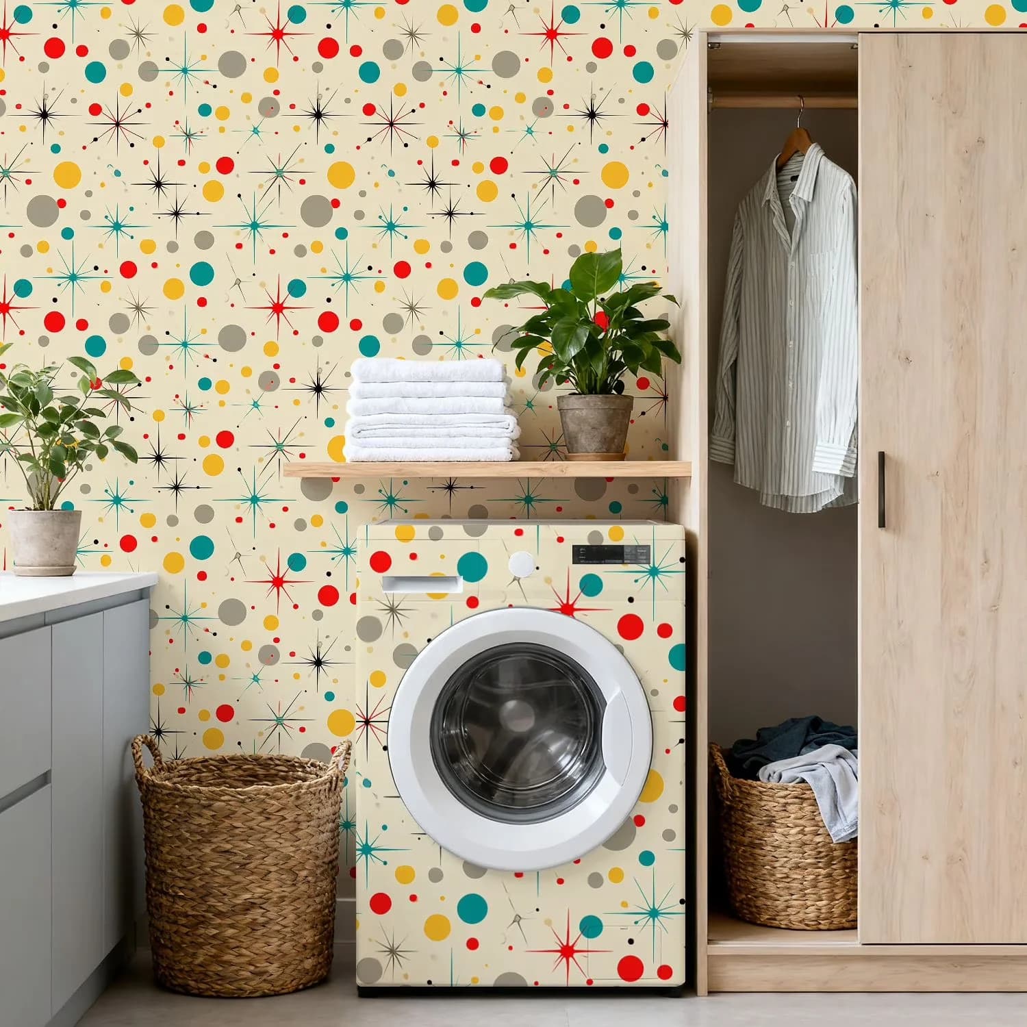 Wallpaper Innovative with Waterproof - Vinyl 17.7"W x 118"L for Bedroom Model 5D2F18