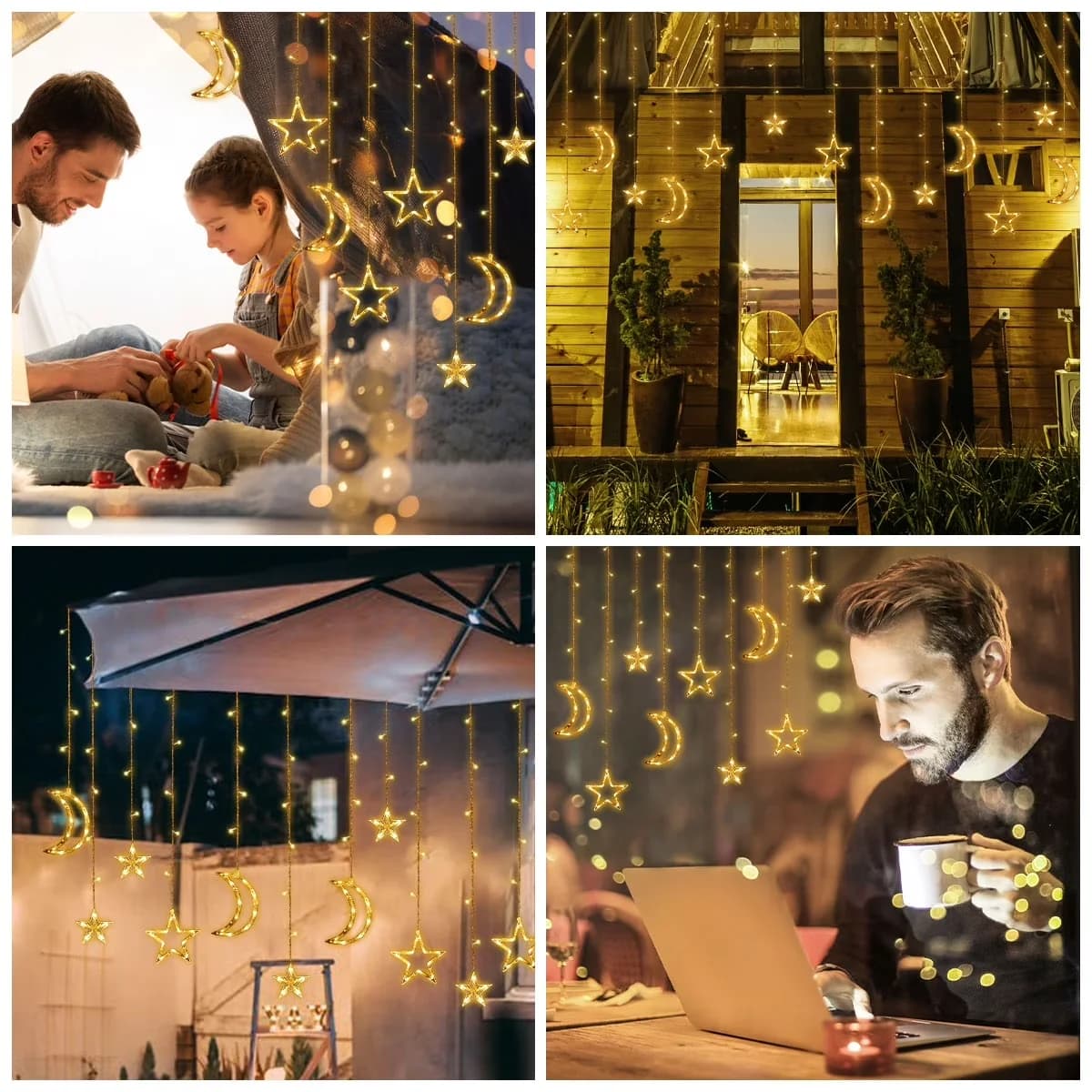 Modern Novelty Light with LED, Battery, Eco Friendly - Yellow, Gold for Patio, Garden Model 1E835A