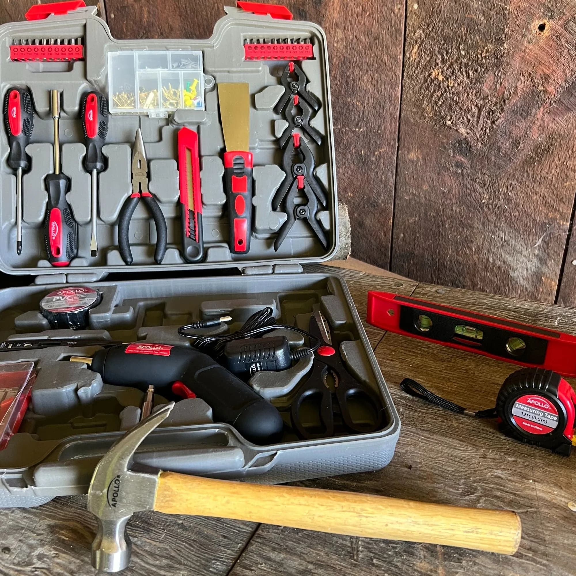 Hand Tool Set Essential with Cordless, 144 Piece Household Kit - Multicolor Model F5C26A