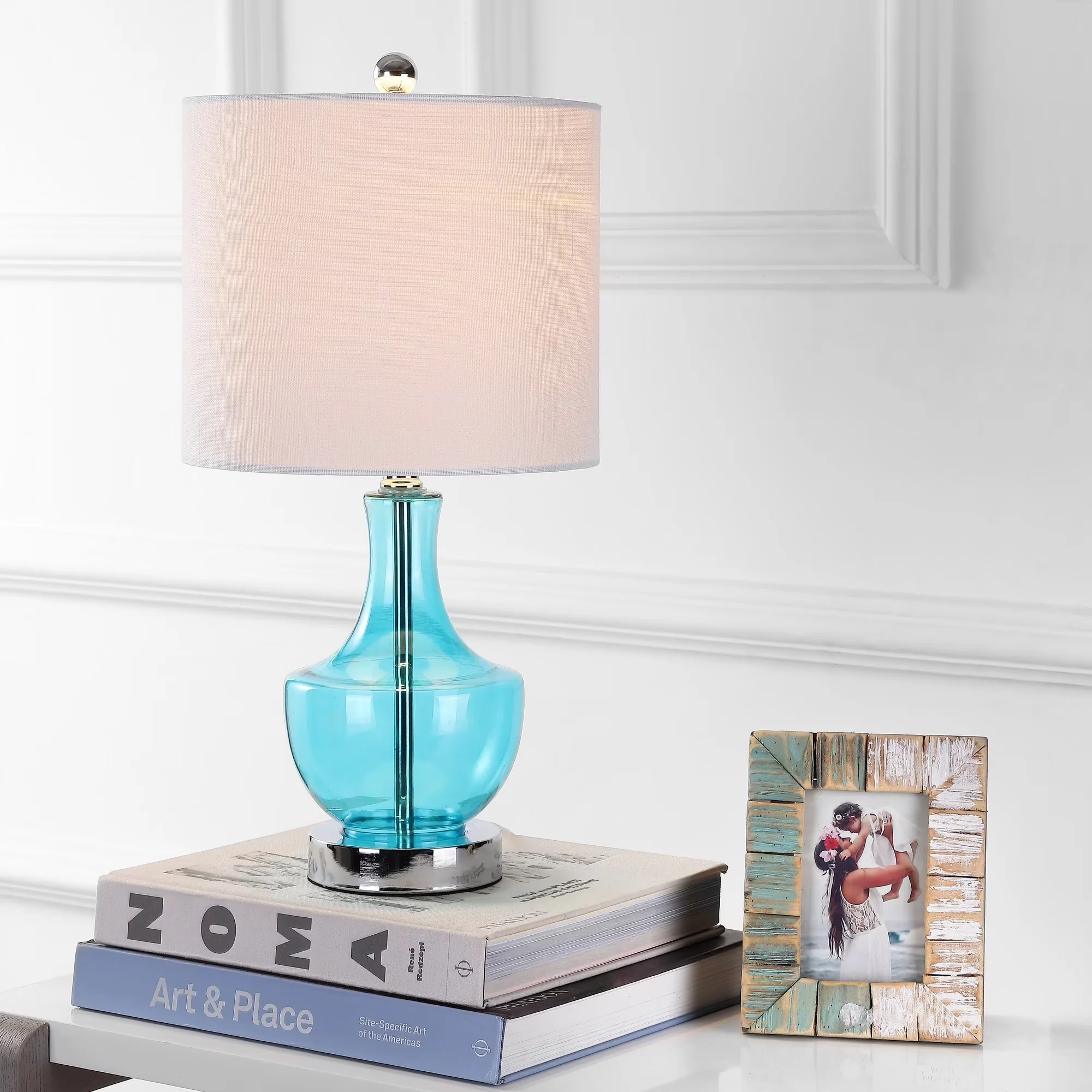 Sleek Table Lamp with LED, Energy Efficient, Coastal - Blue Iron JYL1029C Model 5A4E34