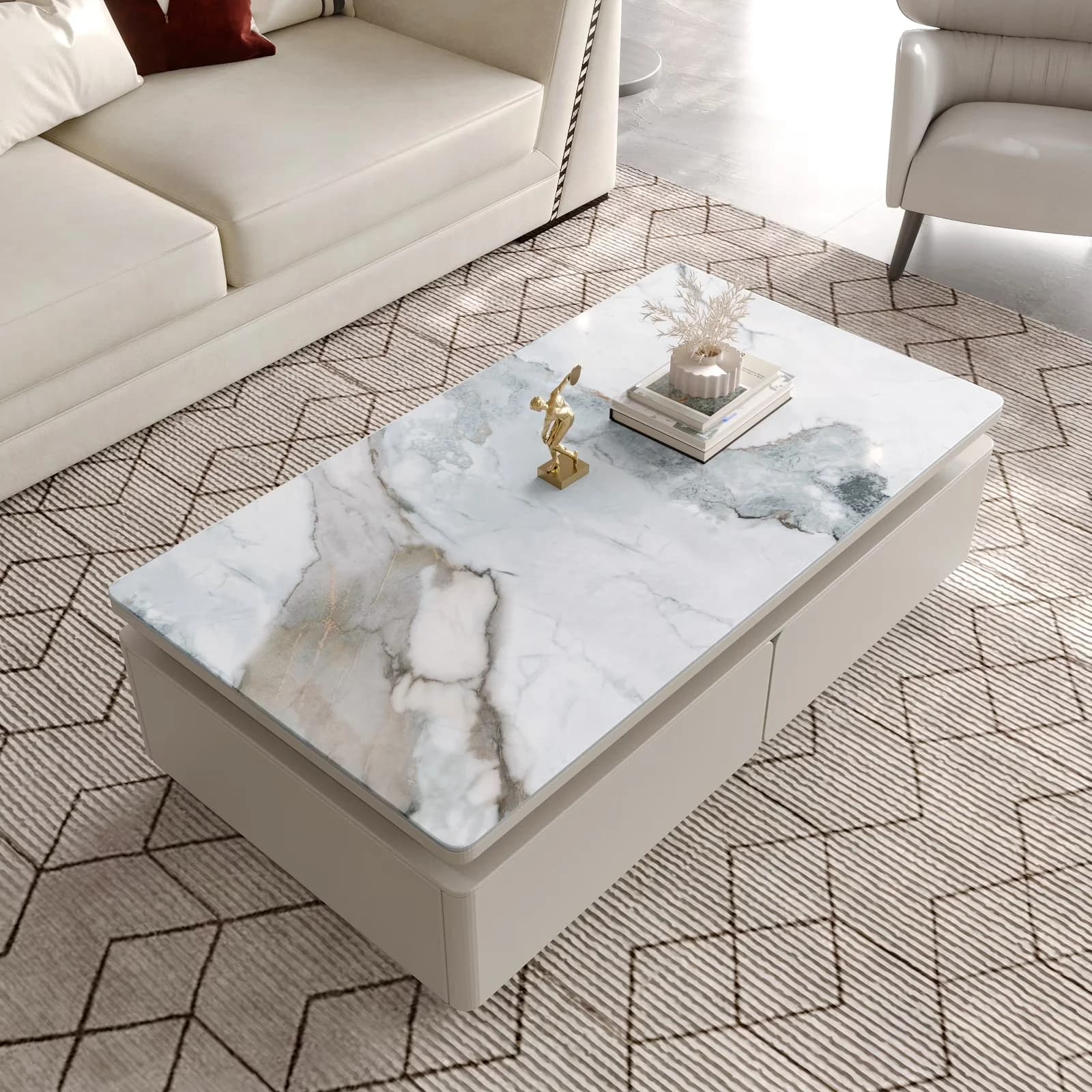Compact Wallpaper Wall Decals Wall Covering with Waterproof, Peel and Stick Marble Contact Paper - Vinyl Brown Model E83A42