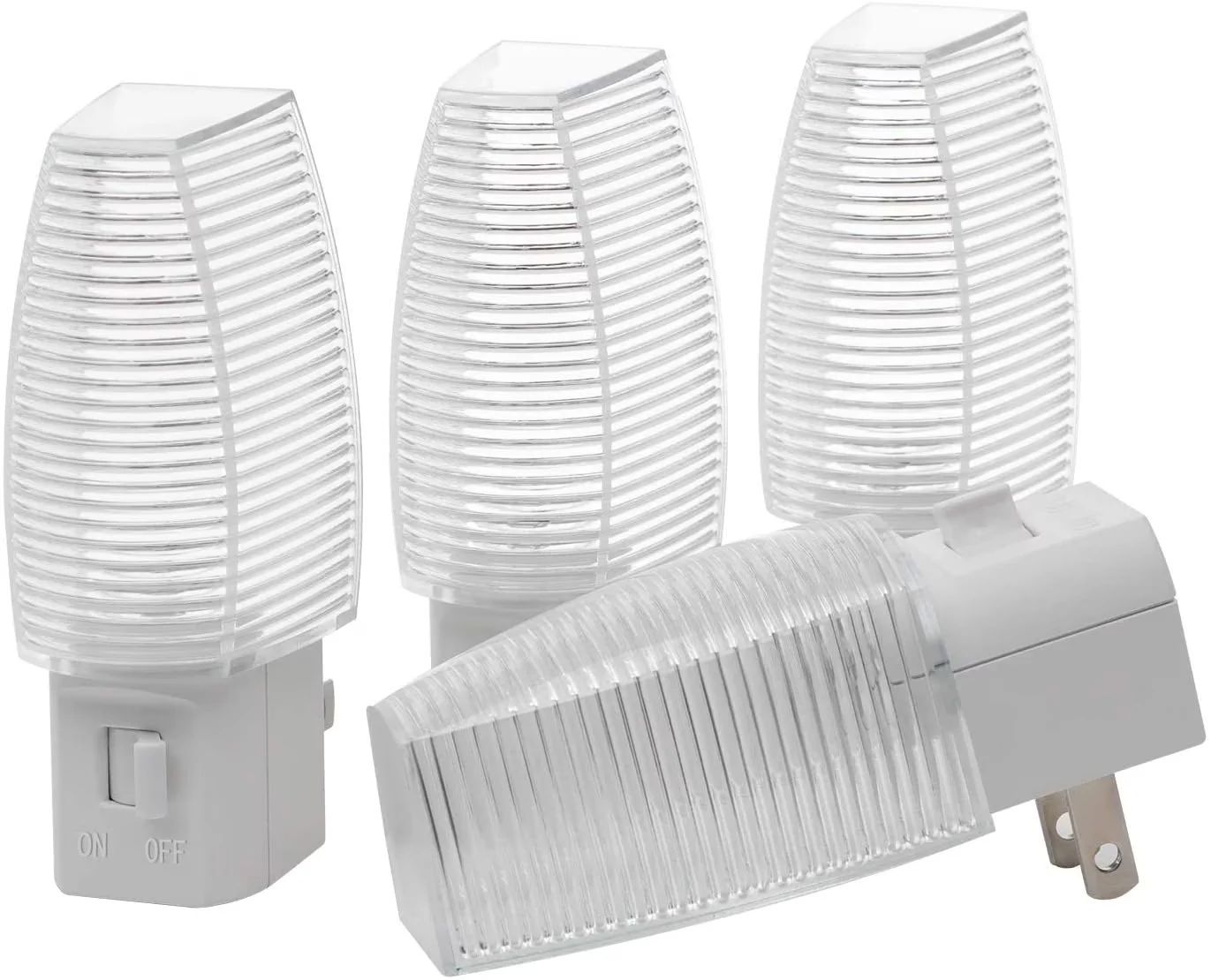 Sleek Led Lighting with LED, 4-Pack Plug in Night Light - White for Garage, Bedroom Model 84E231
